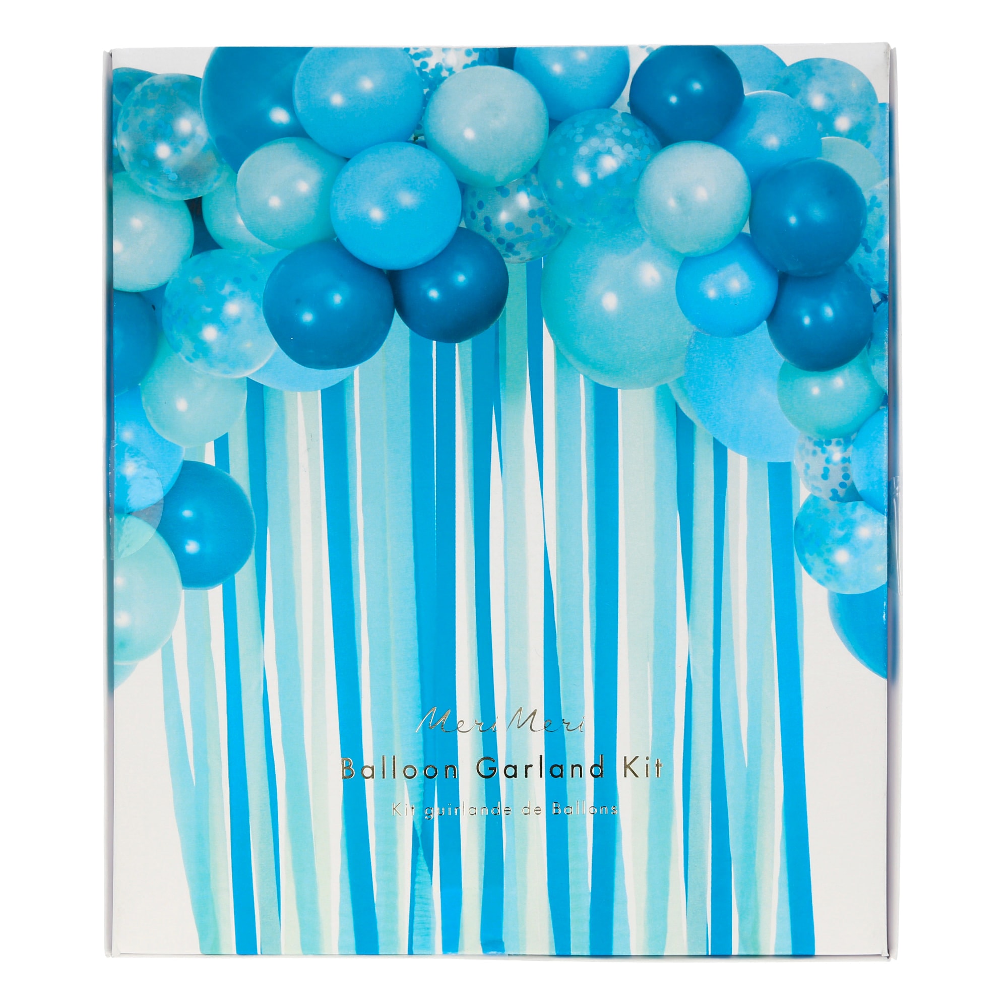 Multi-Sized Balloons & Streamer Set - Mavi Balonlar & Püsküller Seti