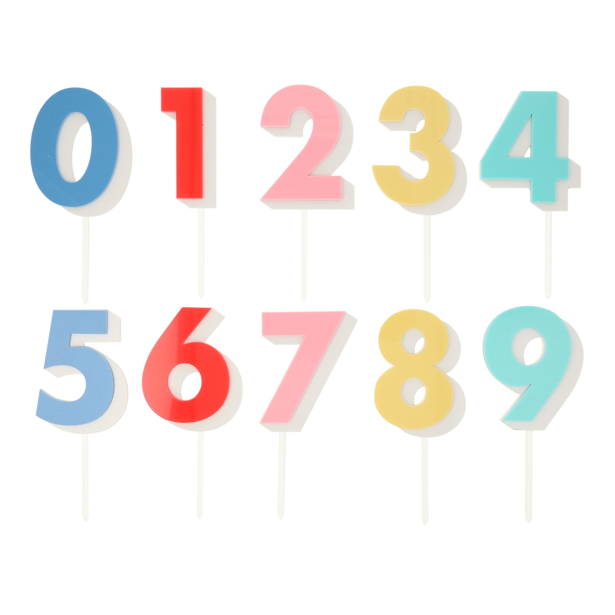 Rainbow Number Acrylic Toppers - Gökkuşağı Rakamlar Akrilik Pasta Süsü