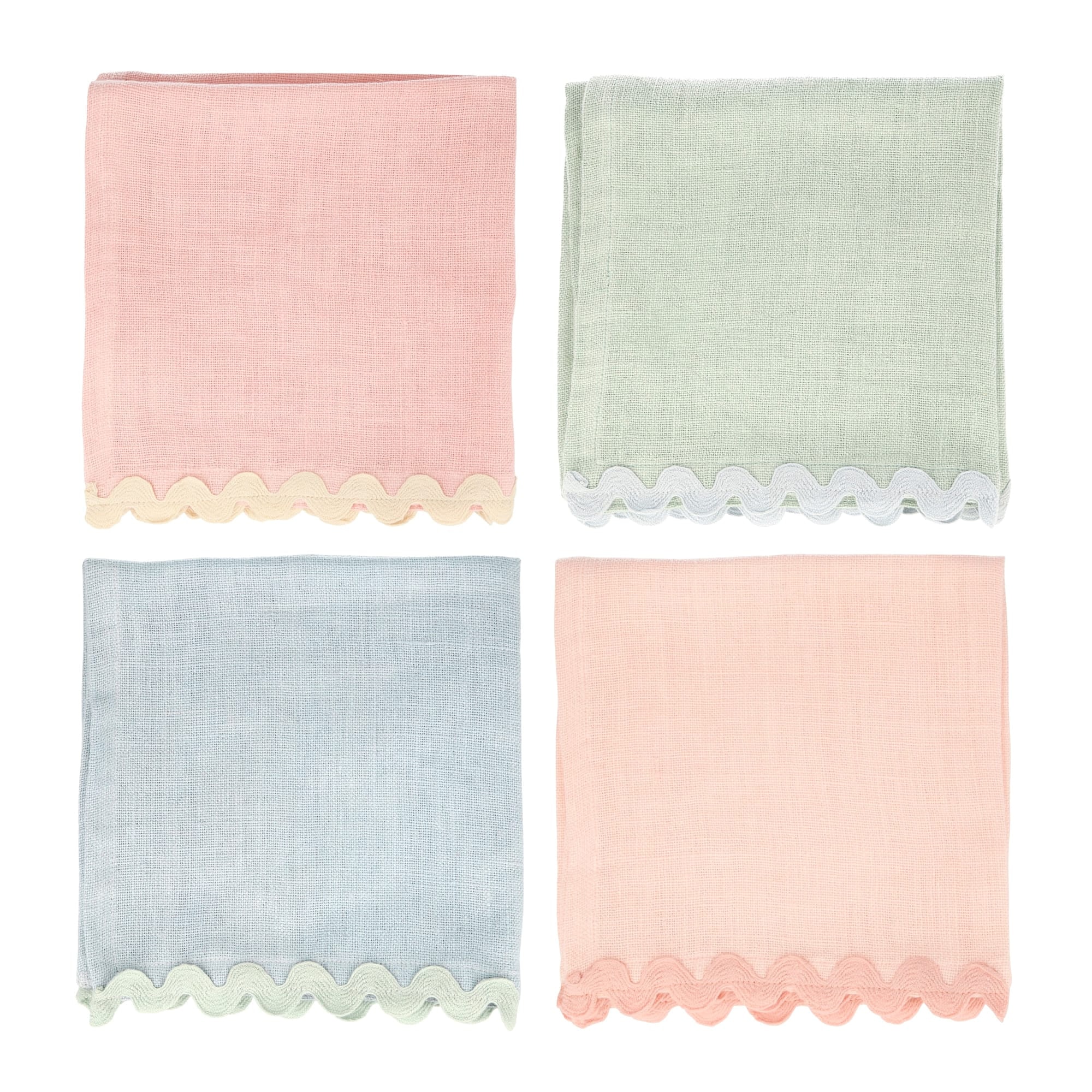 Pastel Cloth Napkins - Pastel Renk Kumaş Peçeteler - 4'lü