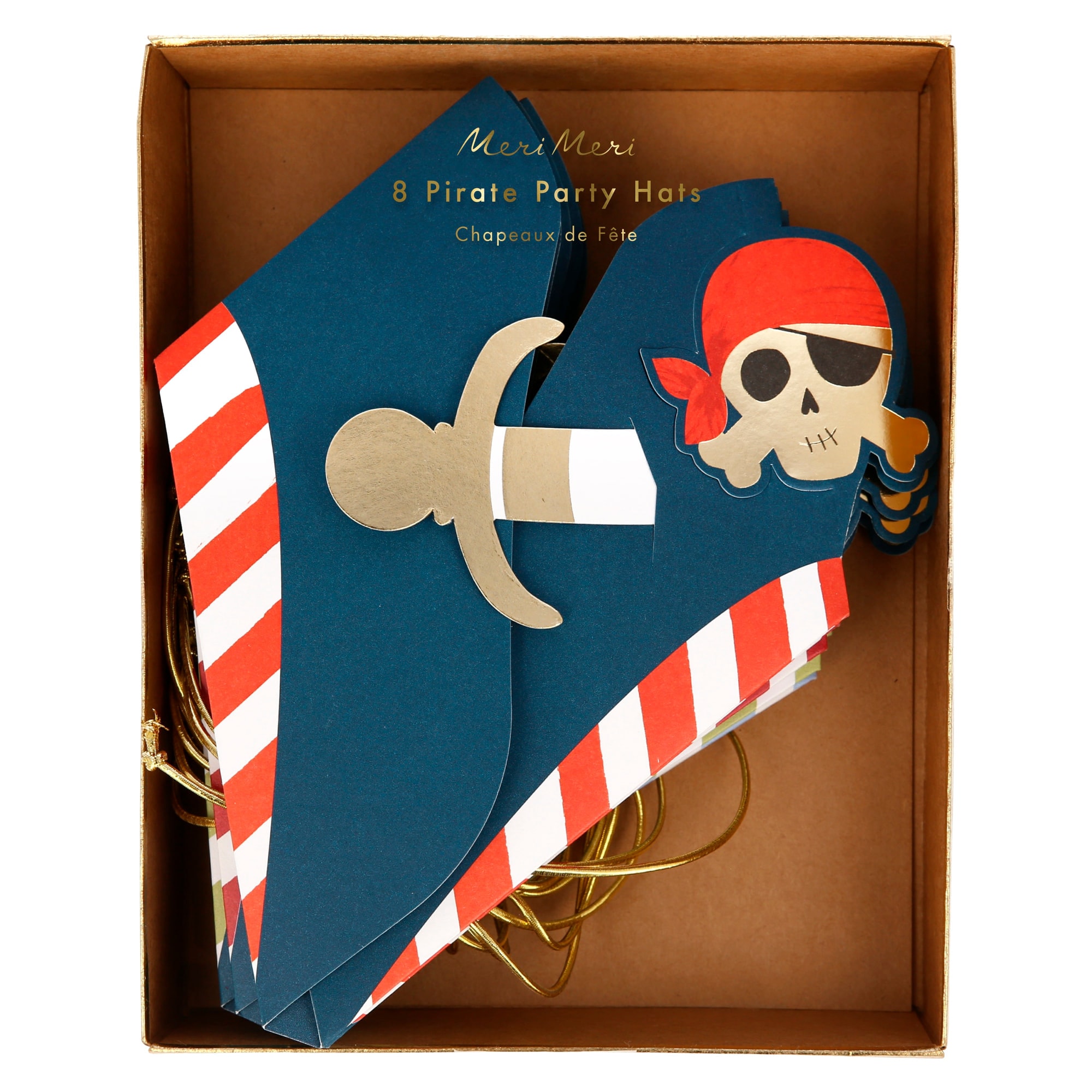 Blue Pirate Party Hats - Korsan Parti Şapkaları - 8'li