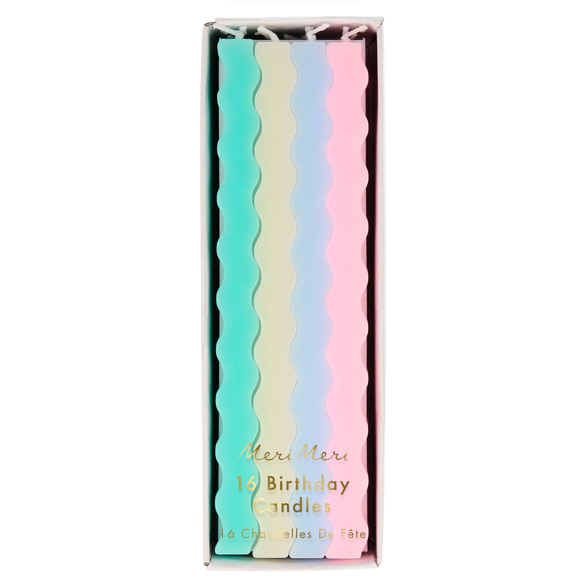 Pastel Wavy Candles - Pastel Dalgalı Mumlar - 16lı
