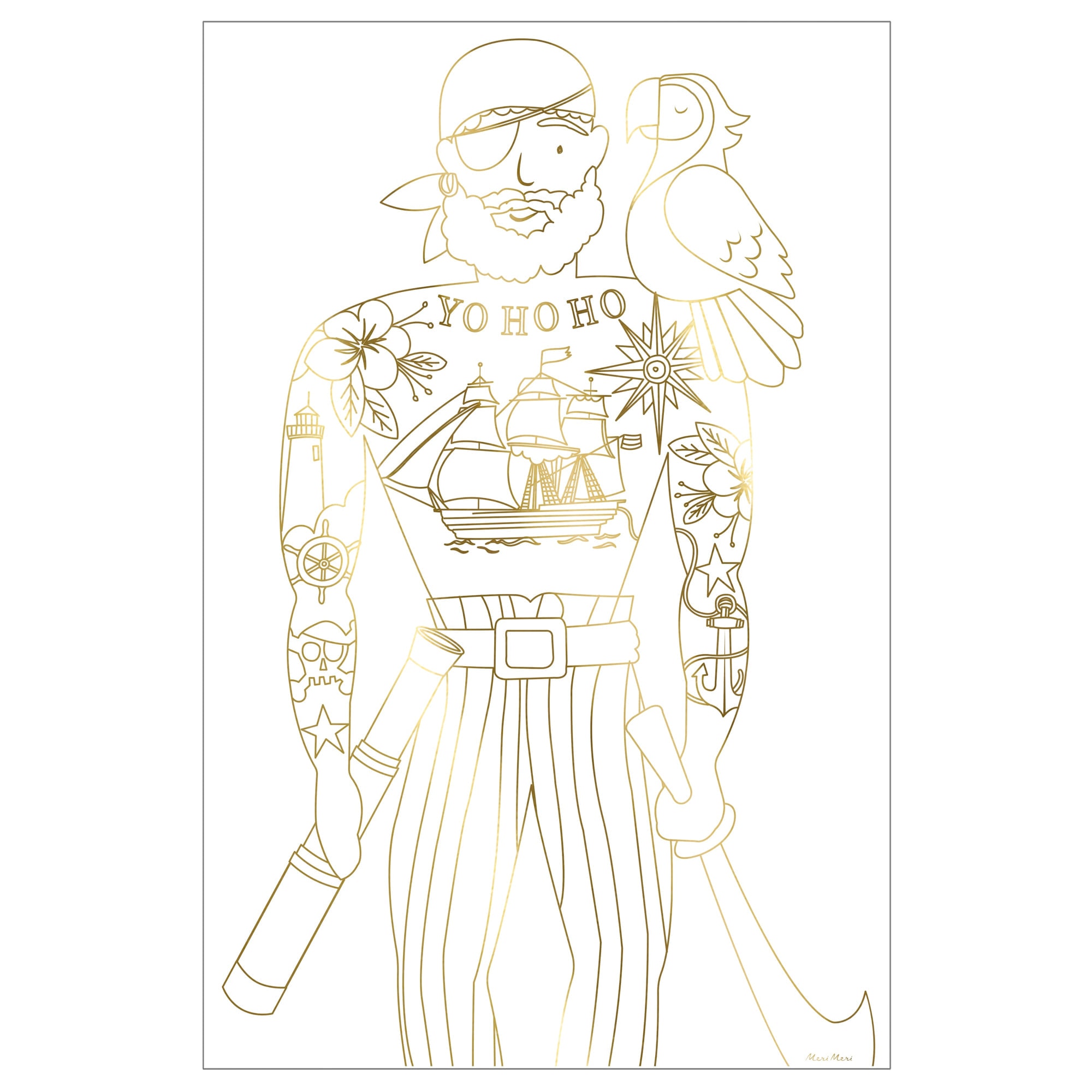 Pirate Colouring Posters - Korsan Boyamalı Poster