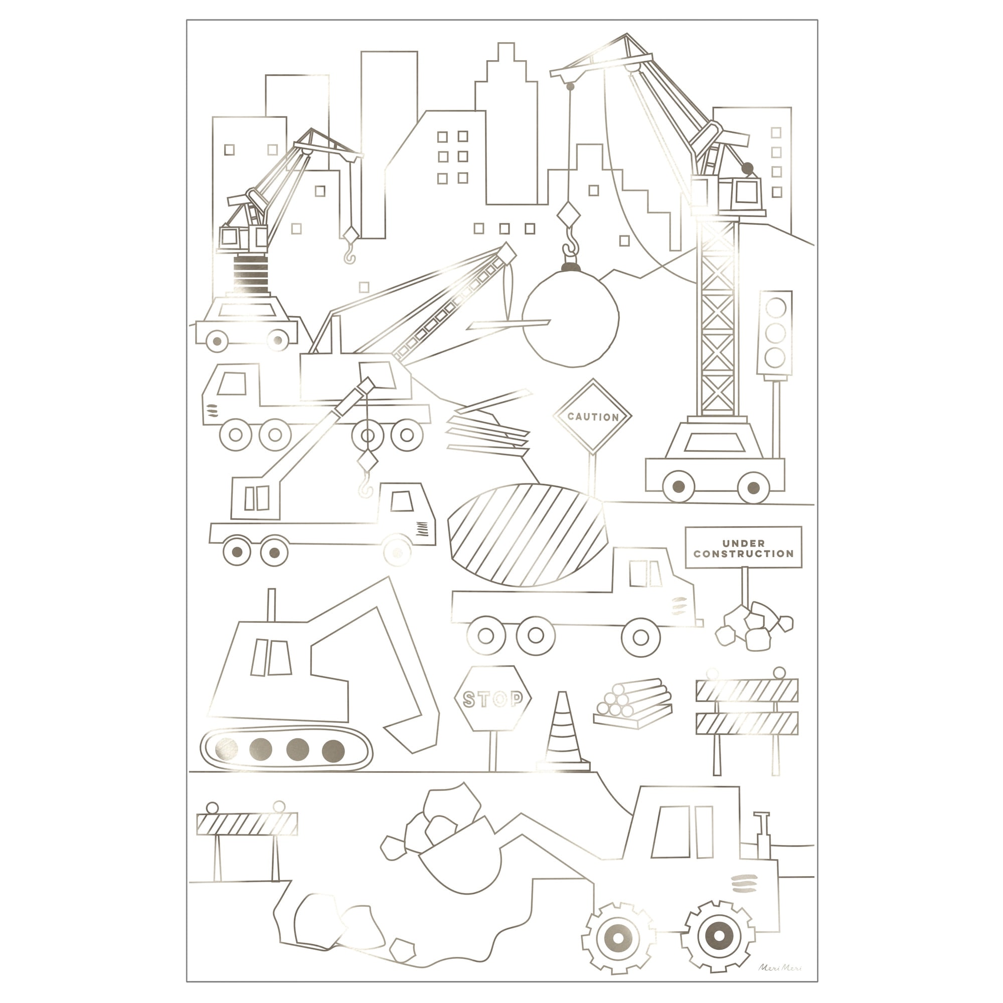 Construction Colouring Posters - İnşaat Boyamalı Poster