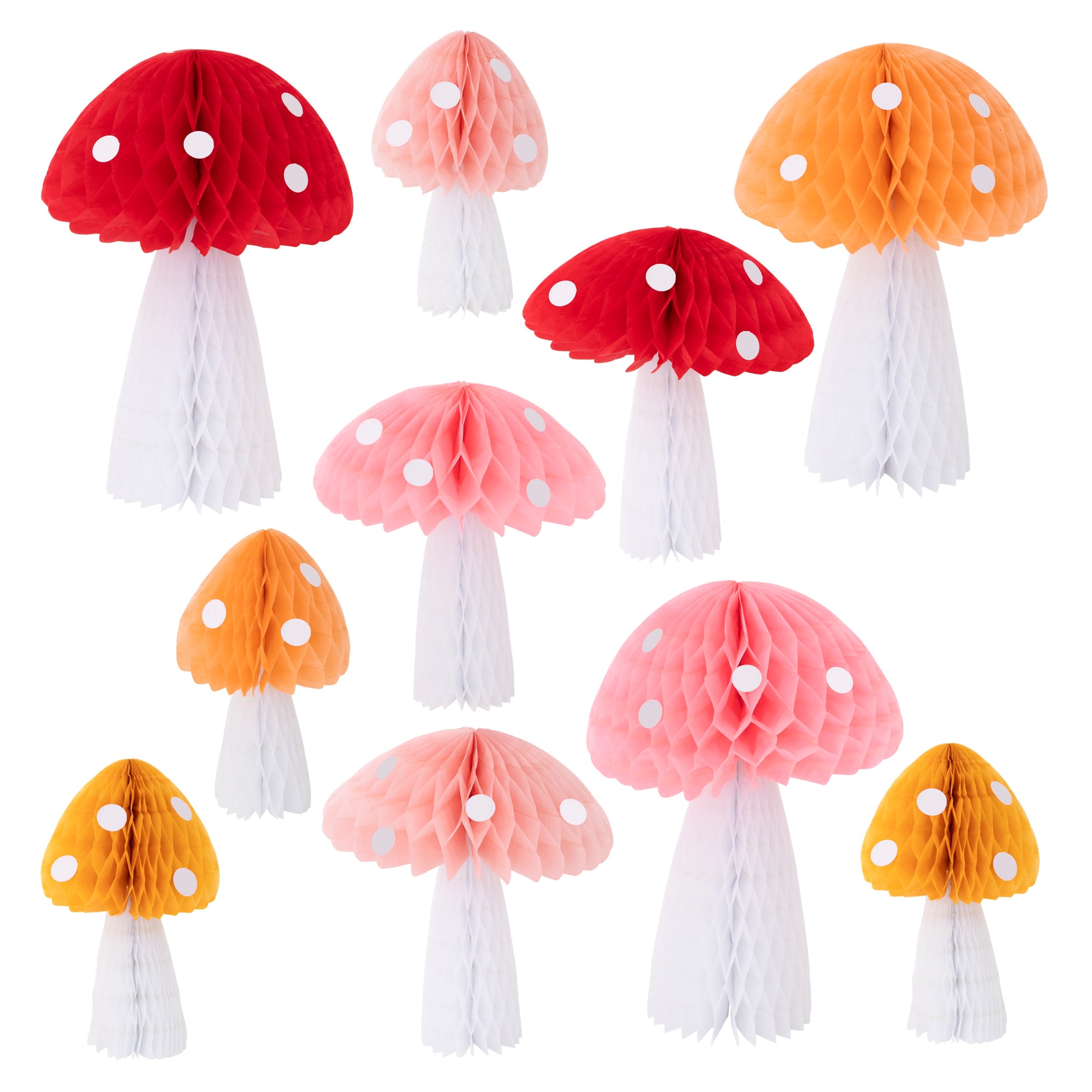 Honeycomb Toadstool Decorations - Petek Mantar Dekorlar - 10lu
