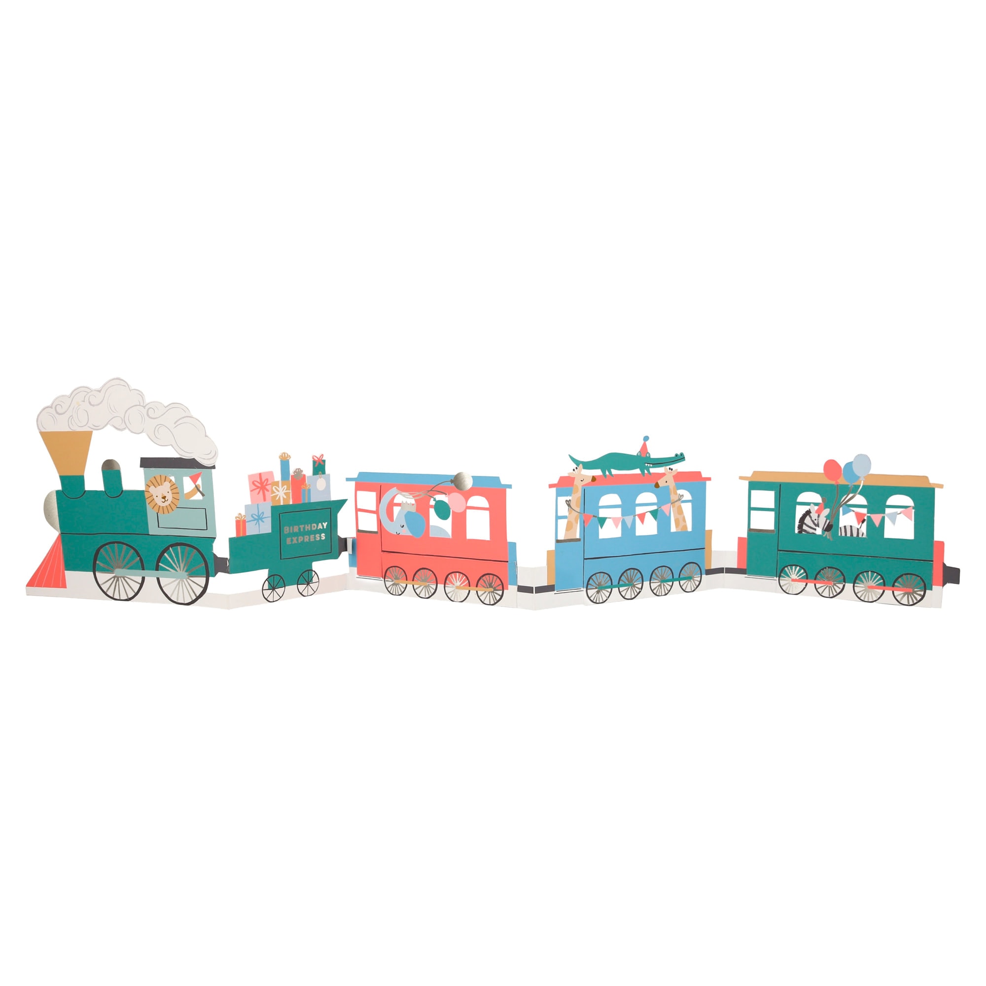 Birthday Train Concertina Card - Doğum Günü Treni Tebrik Kartı