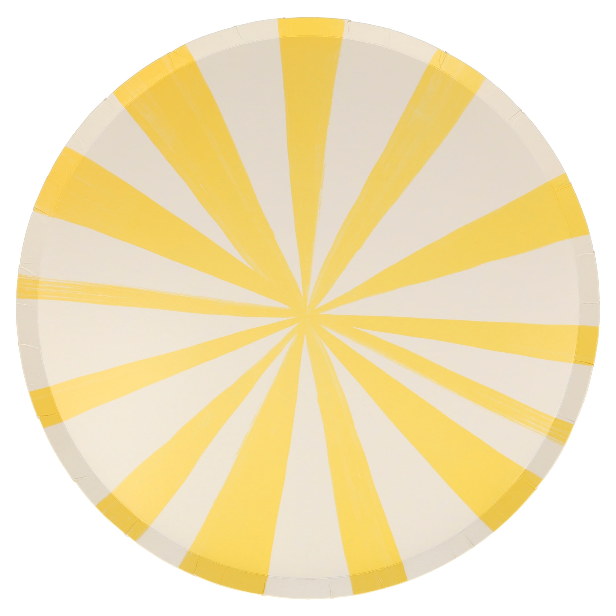 Yellow Stripe Plates - Sarı Çizgili Tabaklar - L - 8'li