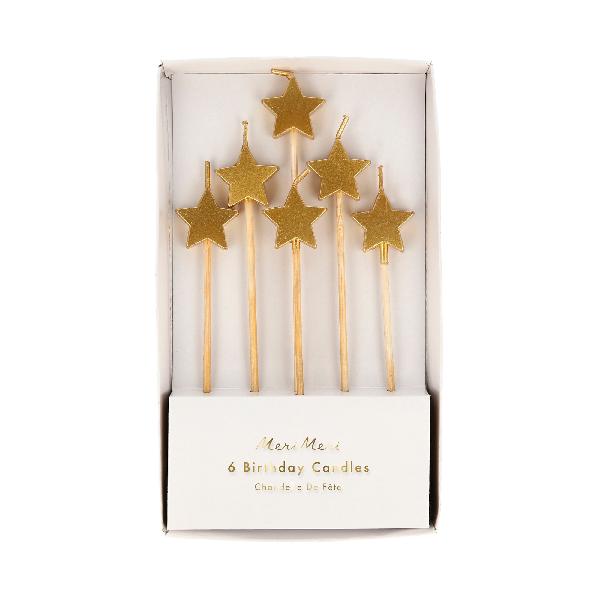 Gold Star Candles - Altın Yıldız Mumlar - 6'lı