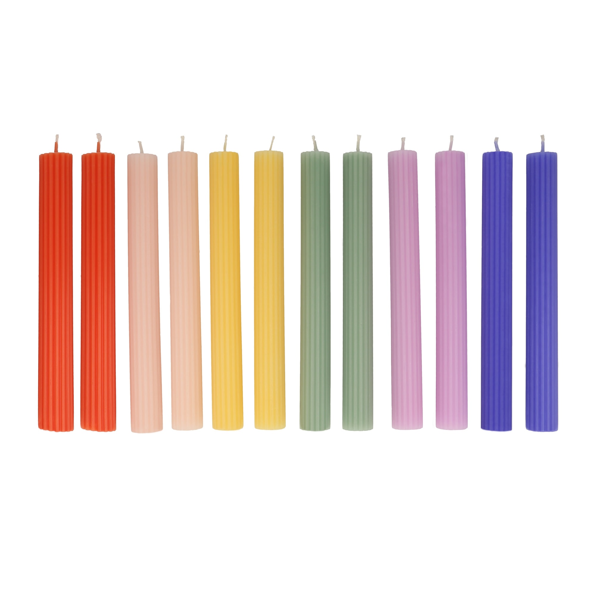 Rainbow Taple Candles - Gökkuşağı Masa Mumları (12'li)