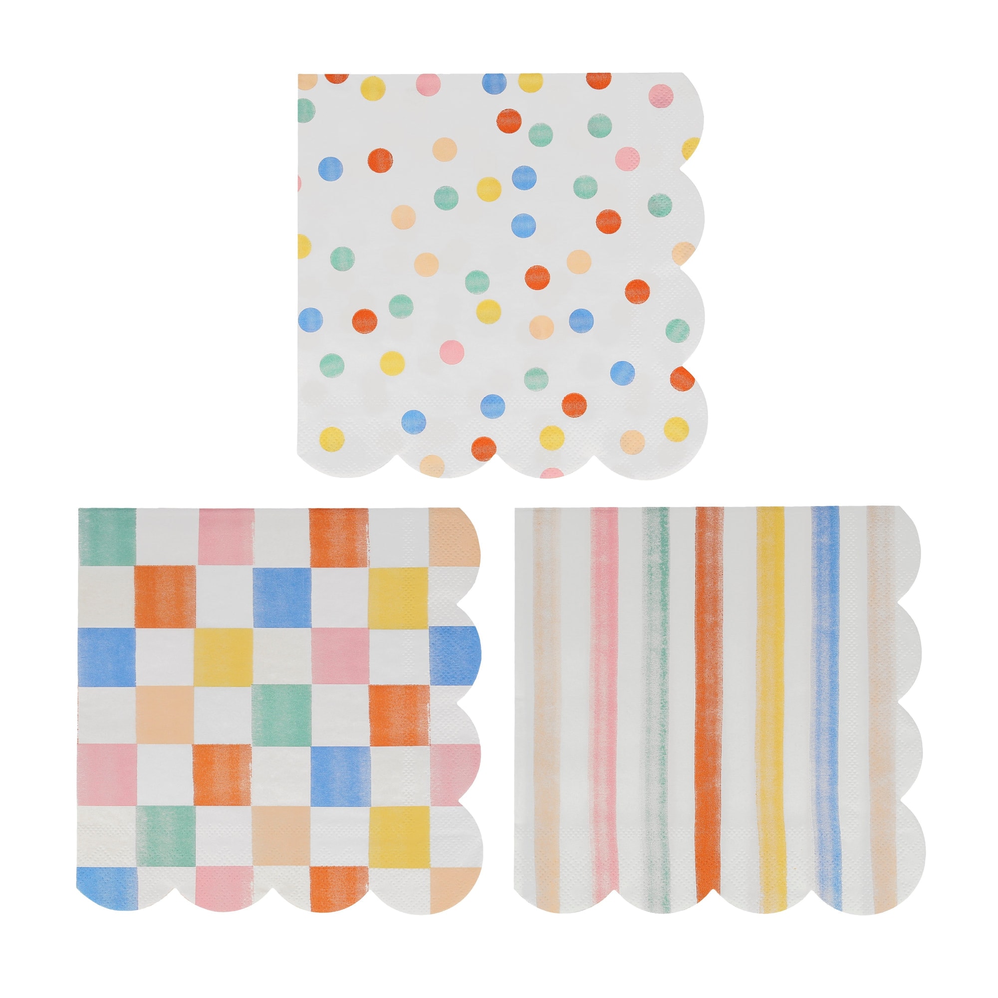 Colourful Pattern Large Napkins - Renkli Desenler Peçeteler - L - 16'lı