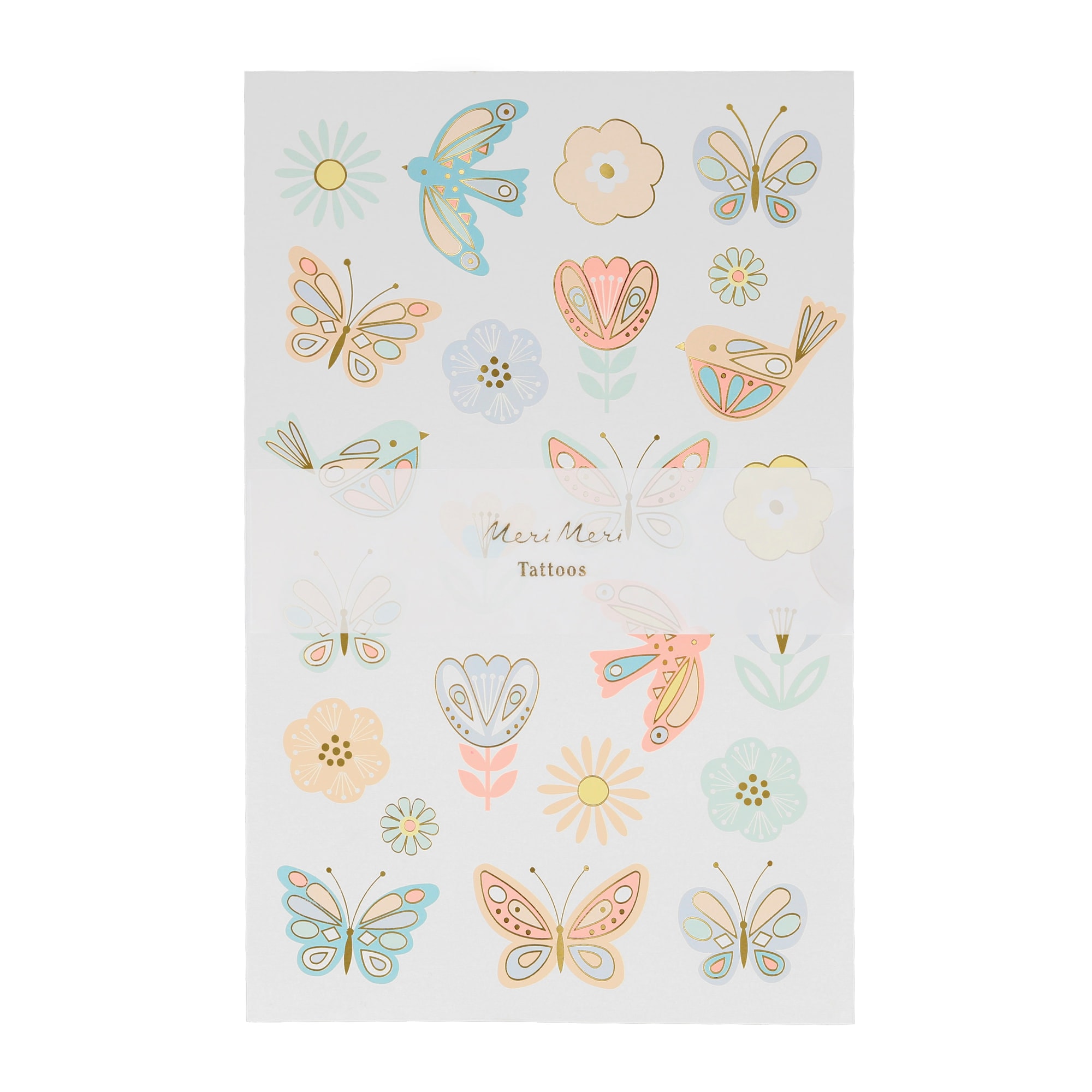 Birds & Butterflies Tattoo Sheet - Kuşlar & Kelebekler Geçici Dövmeleri - 2'li