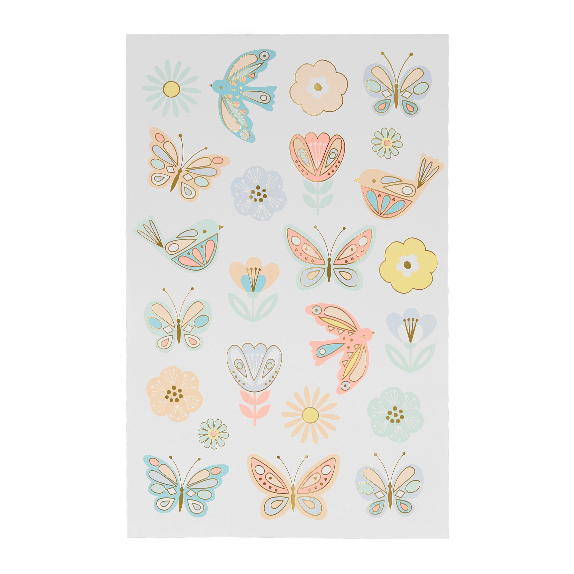 Birds & Butterflies Tattoo Sheet - Kuşlar & Kelebekler Geçici Dövmeleri - 2'li