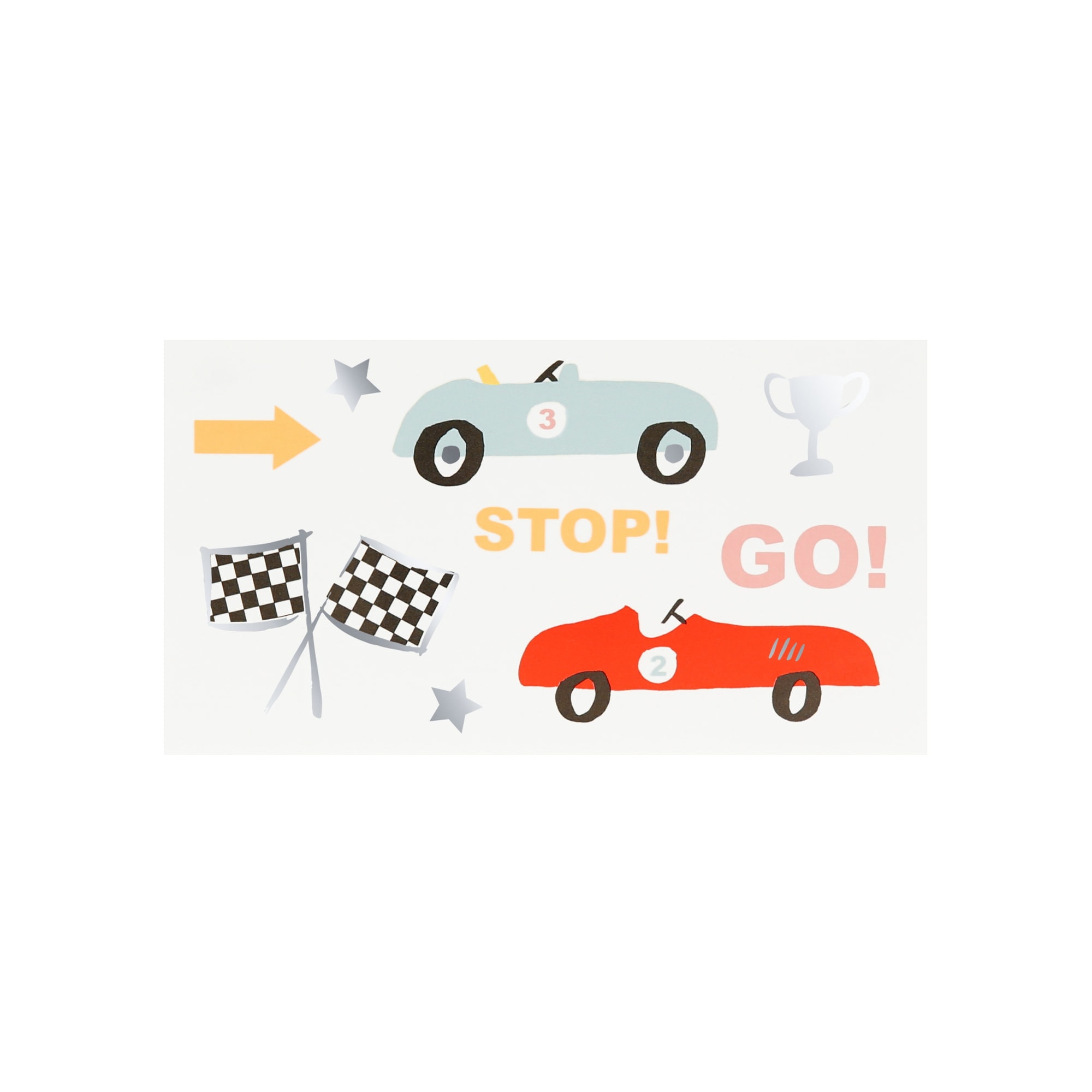 Race Cars Tattoos - Araba Yarışı Geçici Dövmeler (x2)