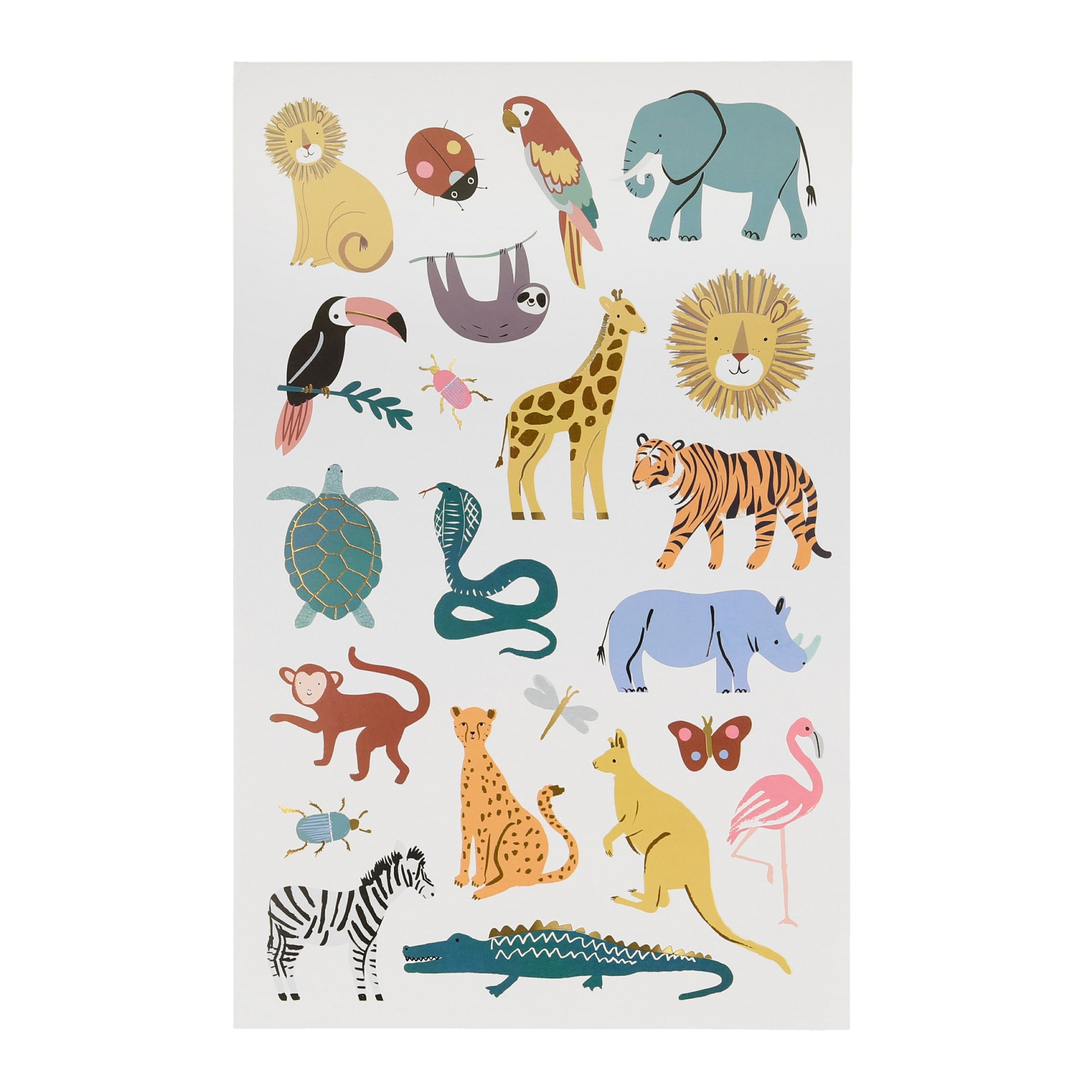 Wild Animals Tattoo Sheet - Vahşi Hayvanlar Geçici Dövmeleri - 2'li