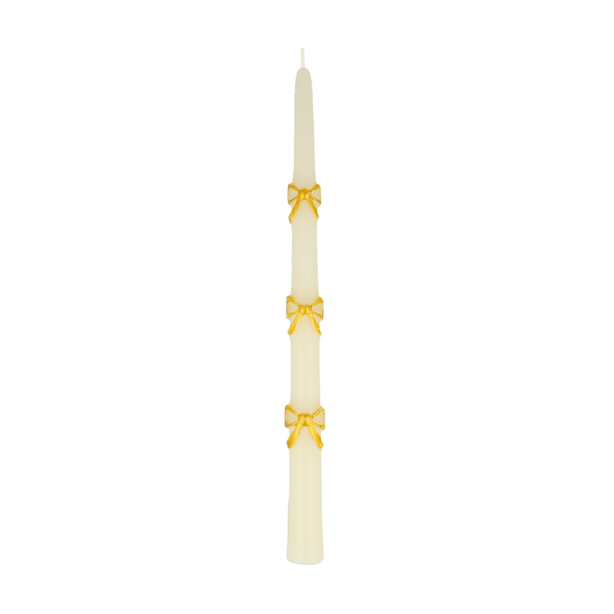 Gold Bow Taper Candles - Altın Kurdele Detaylı Mumlar (2'li)