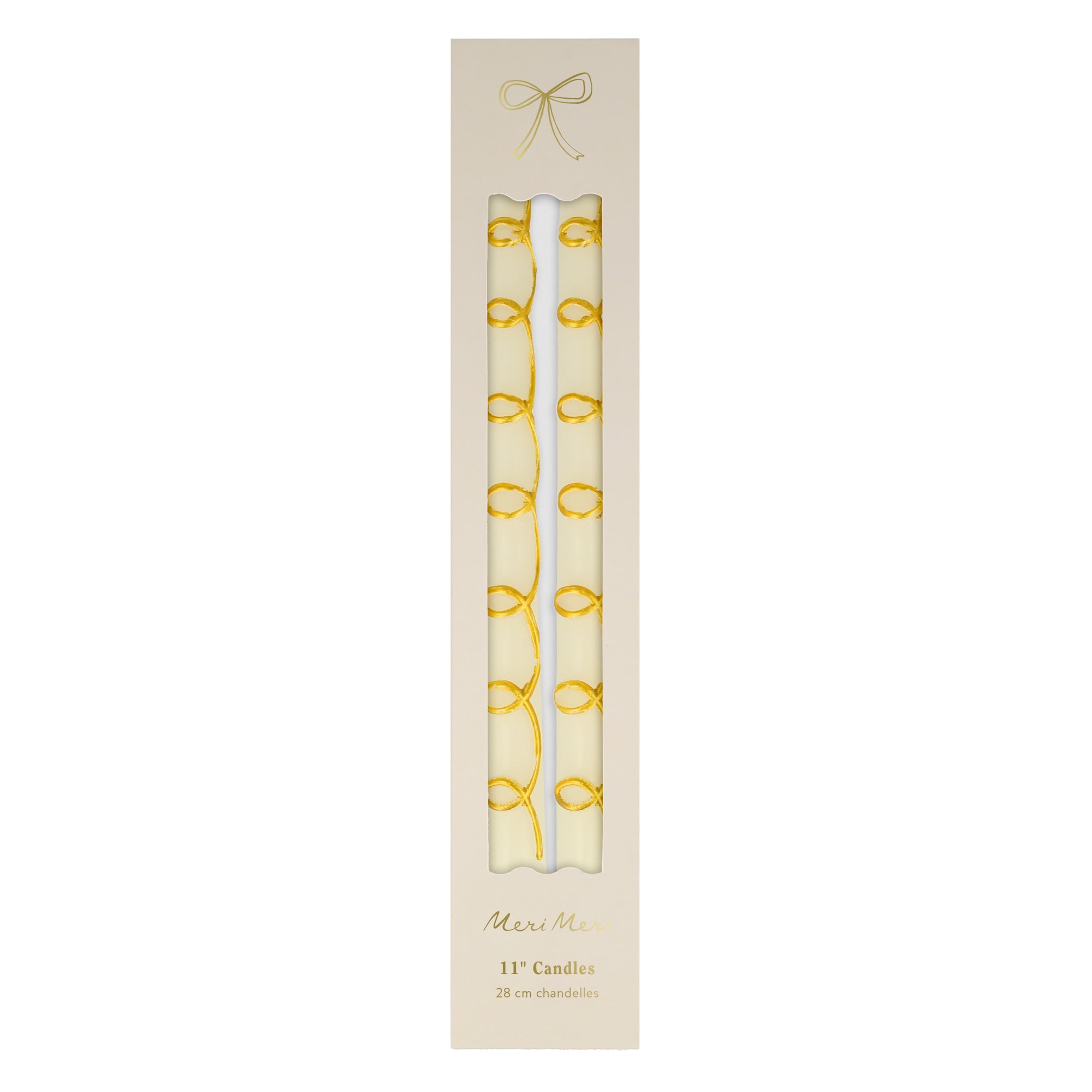Gold Swirl Taper Candles - Altın Kıvrımlı Mumlar (2'li)