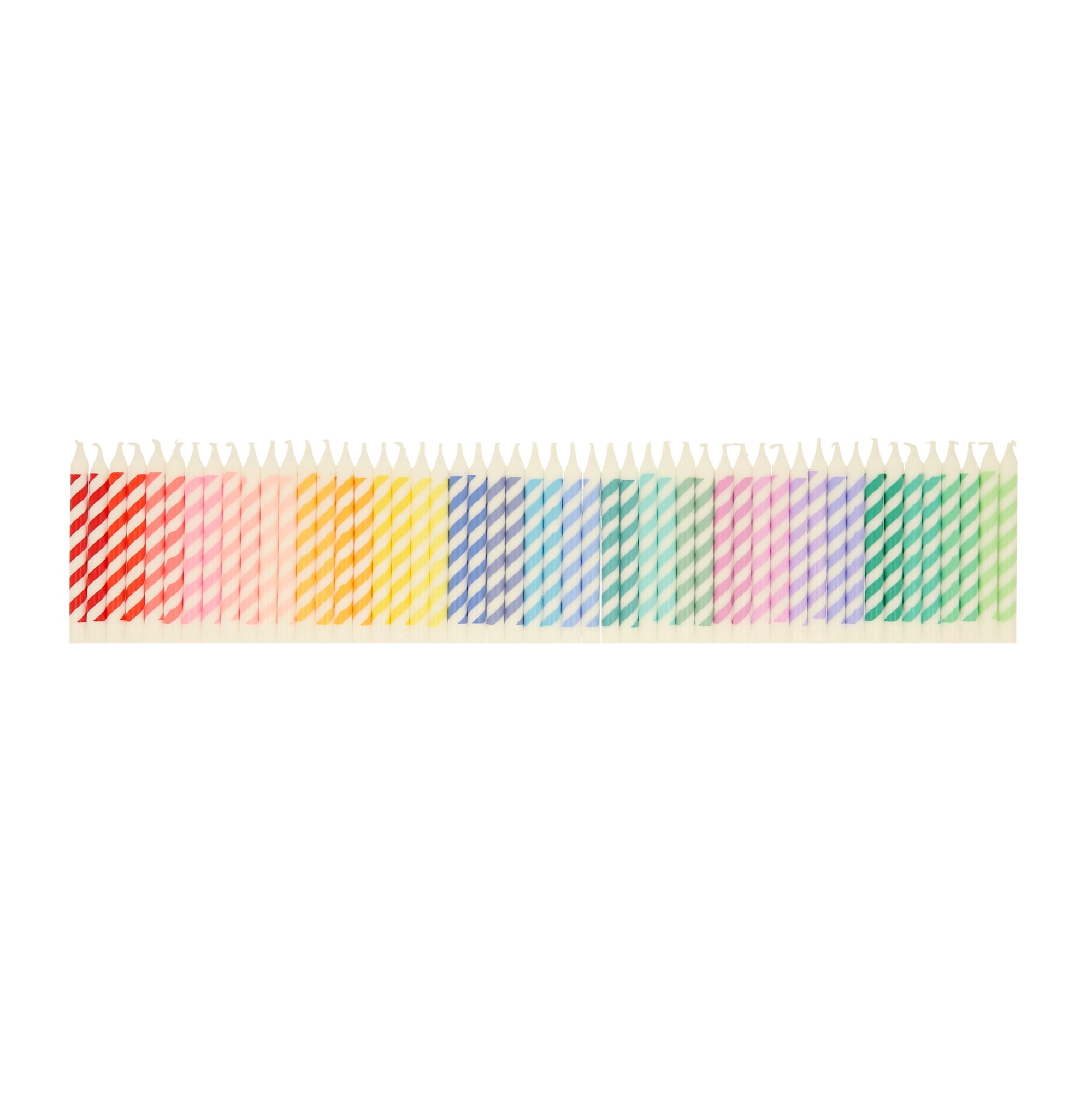 Rainbow Striped Mini Candles - Gökkuşağı Renklerinde Mini Mumlar (x50)