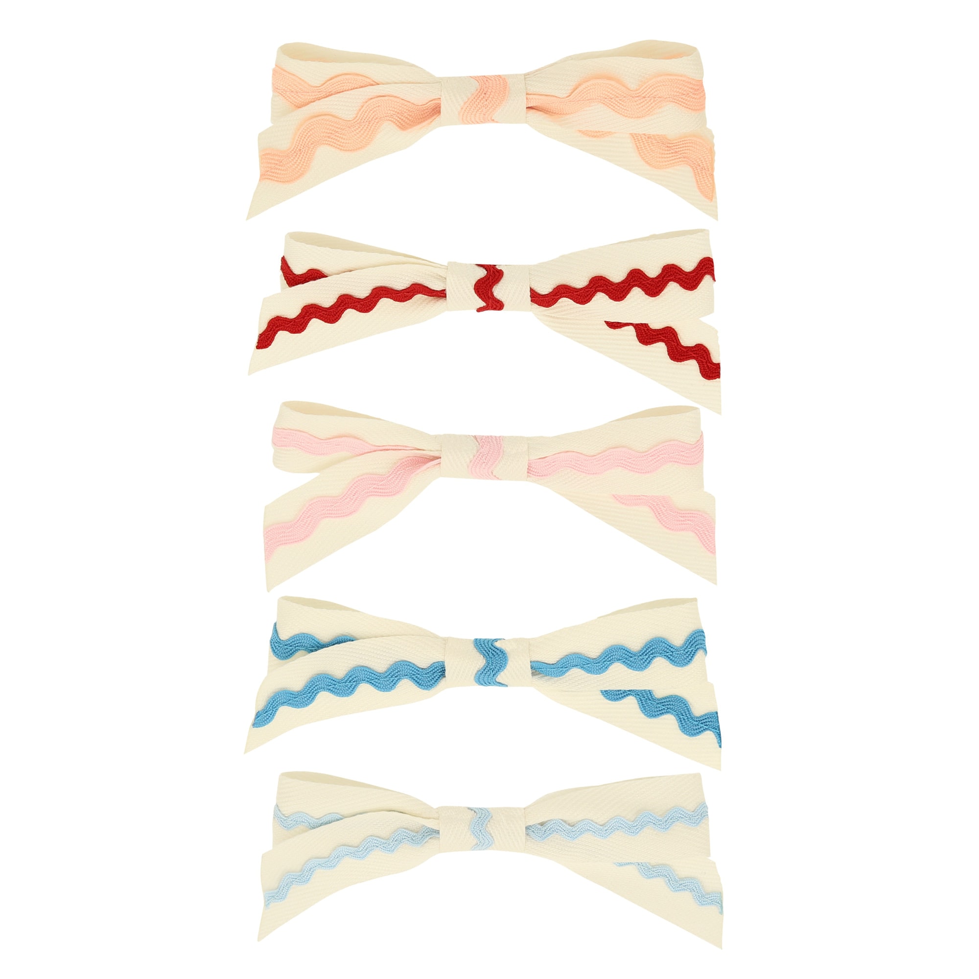 Ric Rac Bow Hair Clips - Kurdele Saç Tokası (x5)