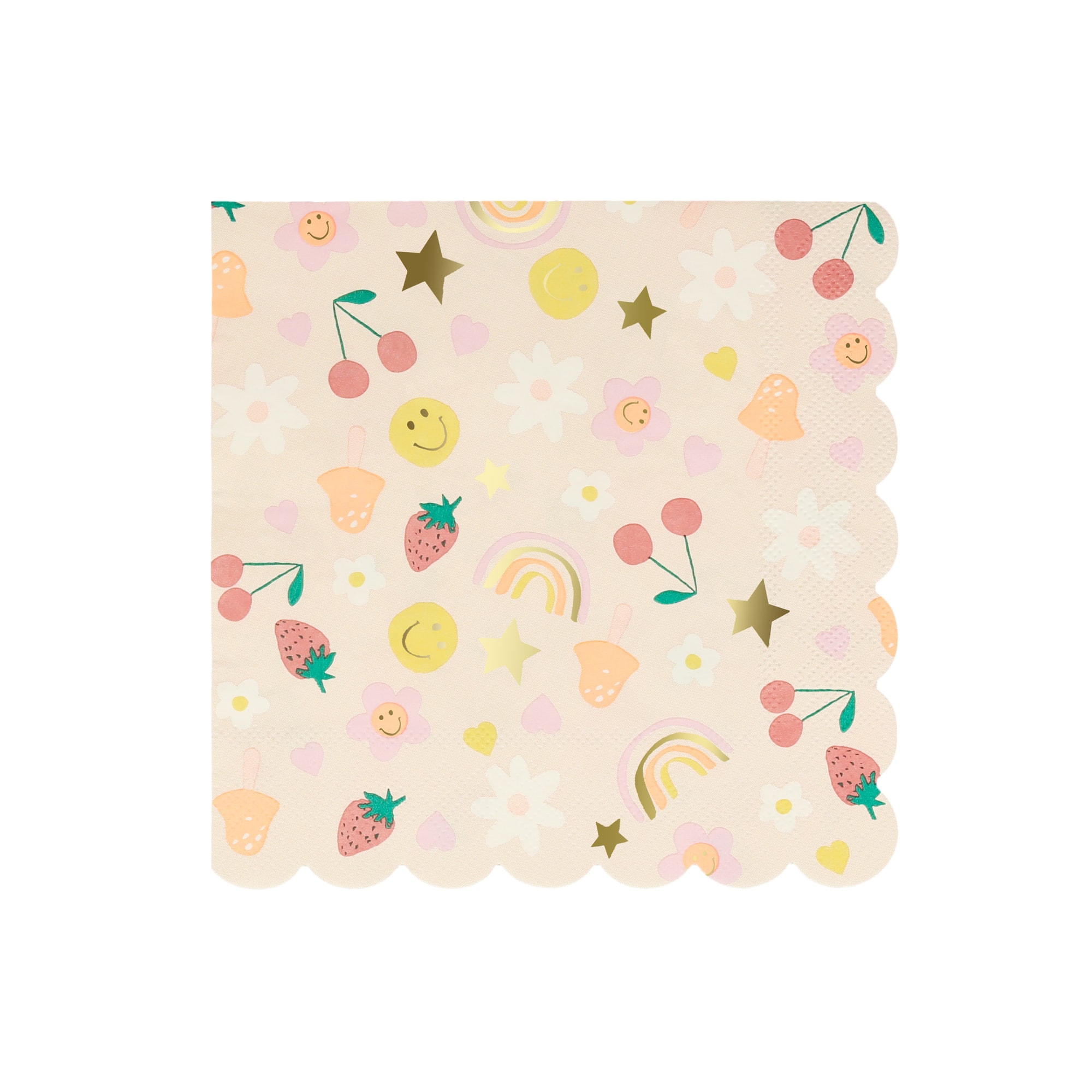 Happy Face Icons Large Napkins - Mutlu Yüz Semboller Peçeteler (L) (x16)