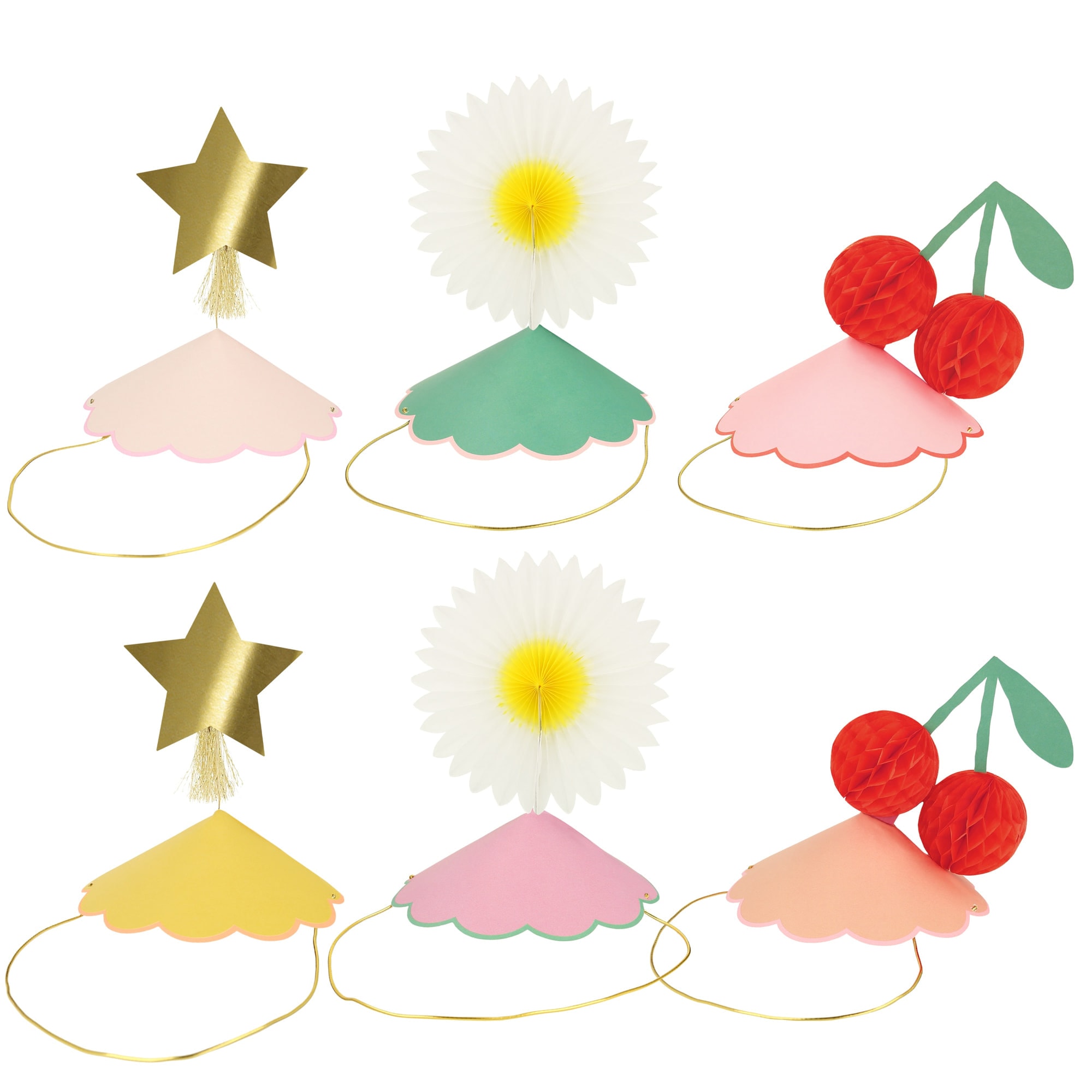 Happy Icons Party Hats - Mutlu Semboller Parti Şapkaları (6'lı)