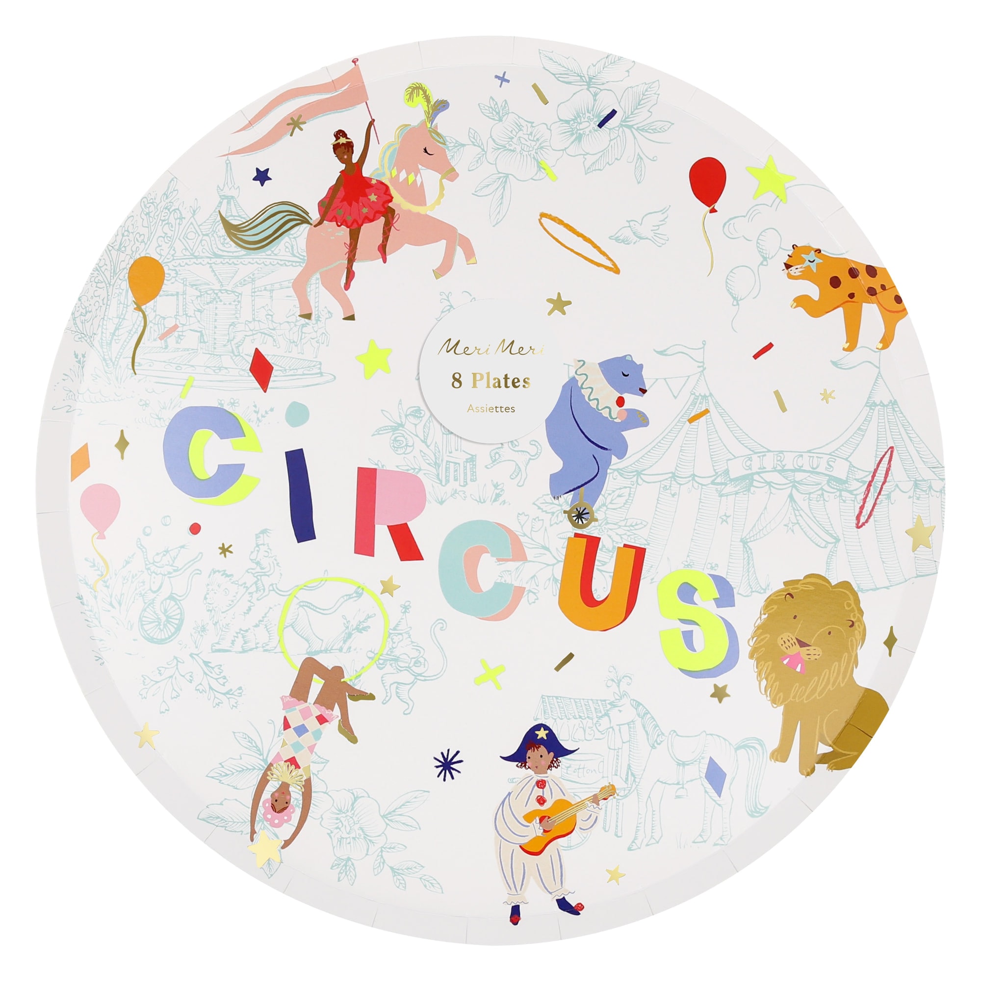 Circus Dinner Plates - Sirk Tabaklar (L) (x8)