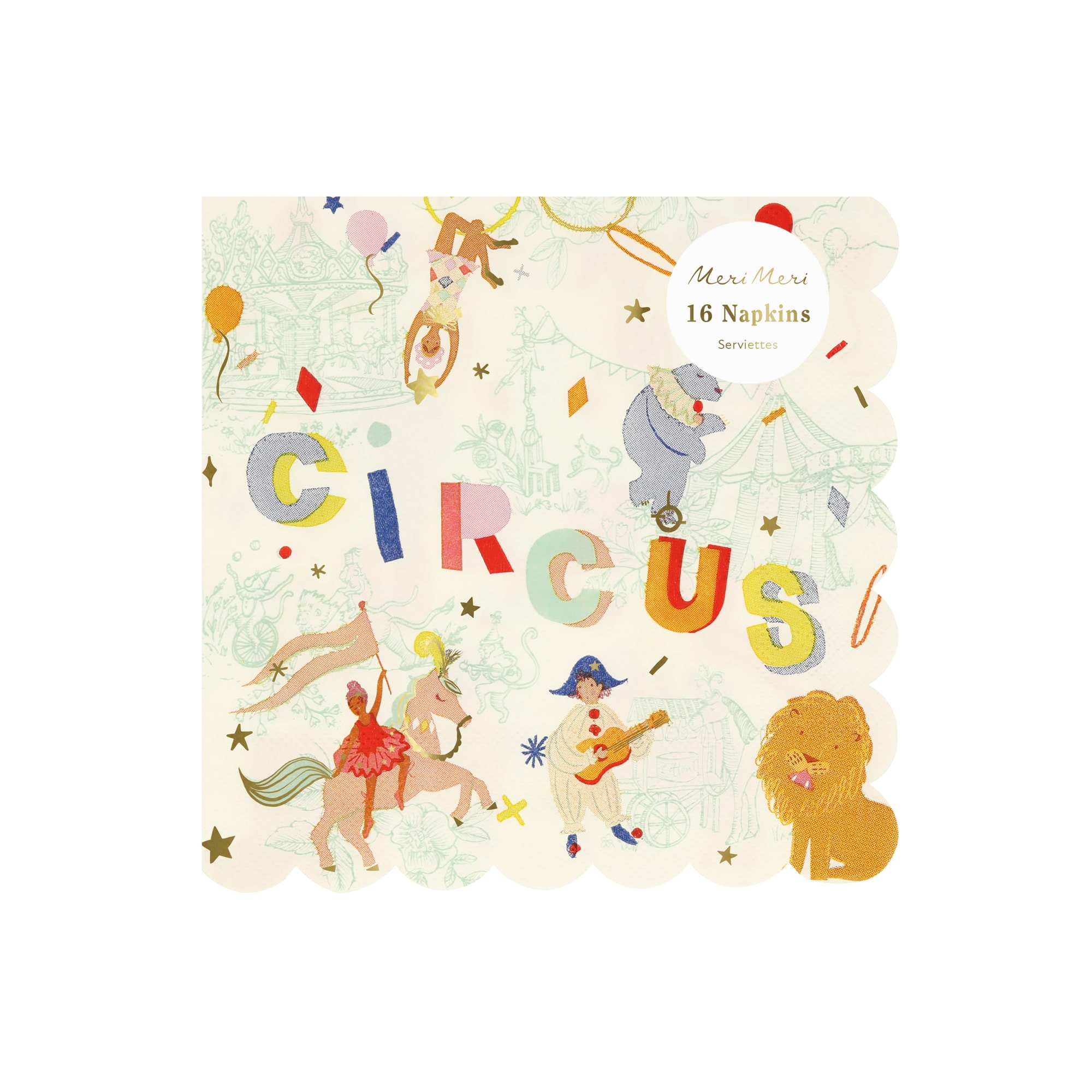 Circus Large Napkins - Sirk Peçeteler (L) (x16)