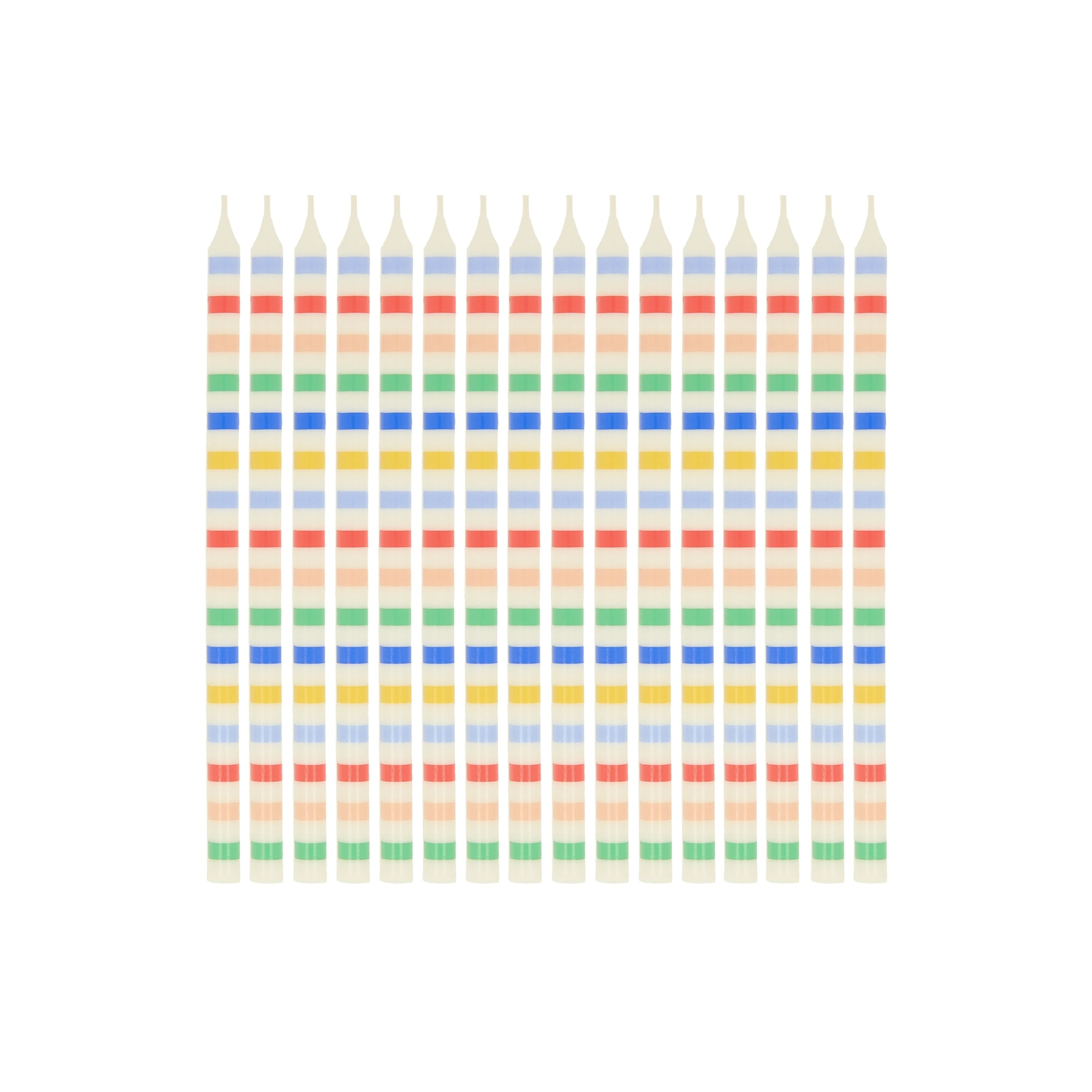 Multi Stripe Candles - Multi Renkli Çizgili Mumlar (x16)