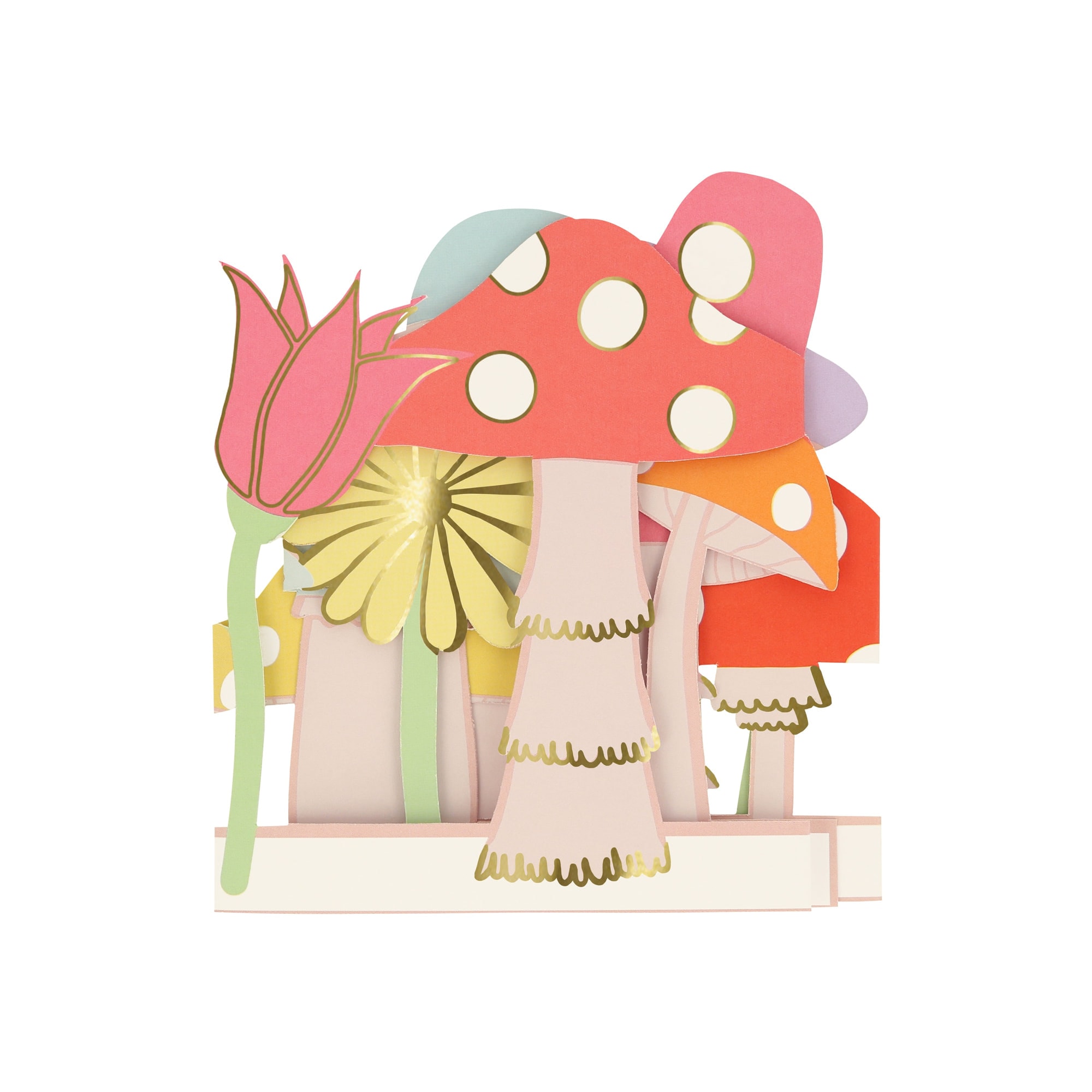 Mushroom Concertina Card - Mantar Tebrik Kartı