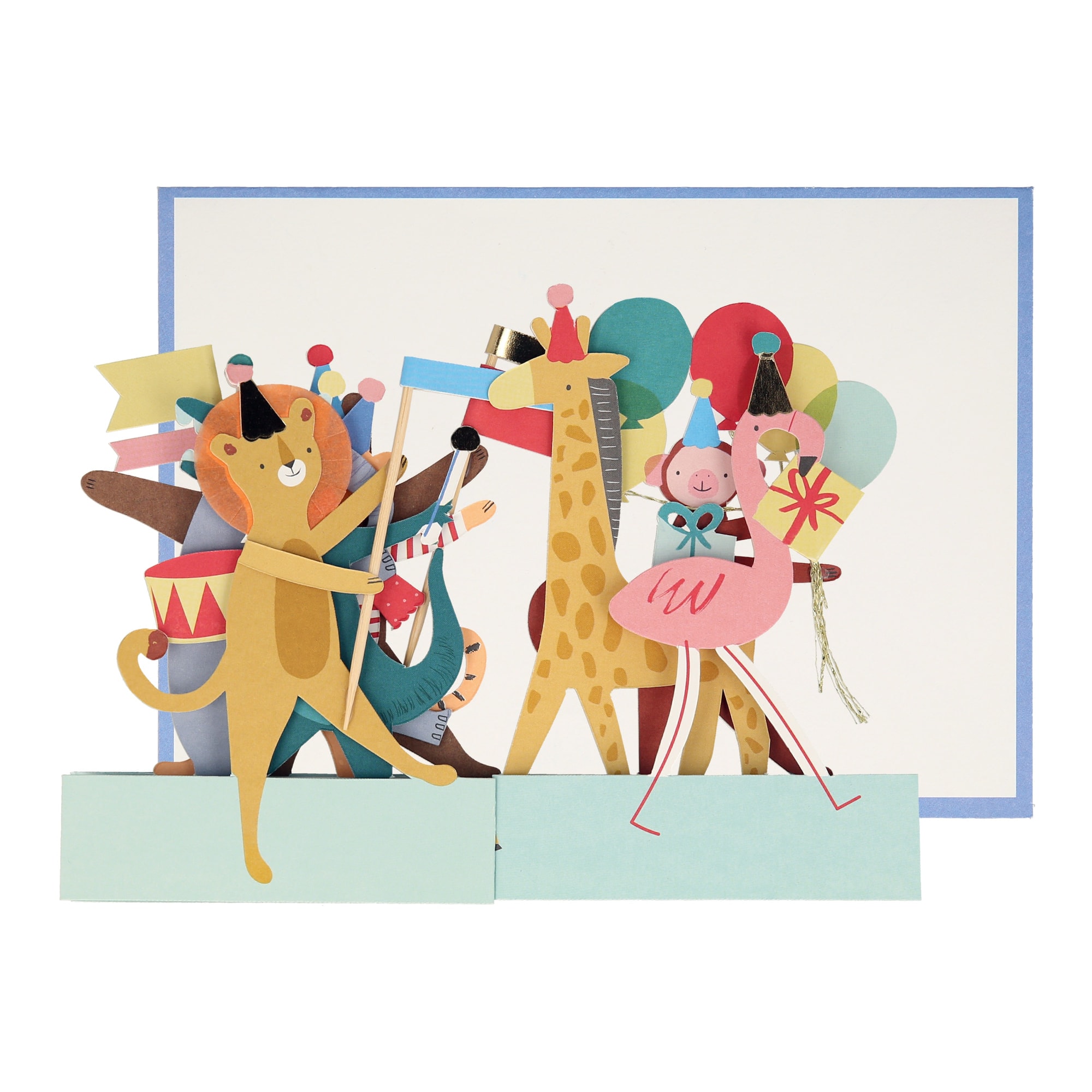 Animal Parade Concertina Card - Hayvanlar Geçit Töreni Tebrik Kartı