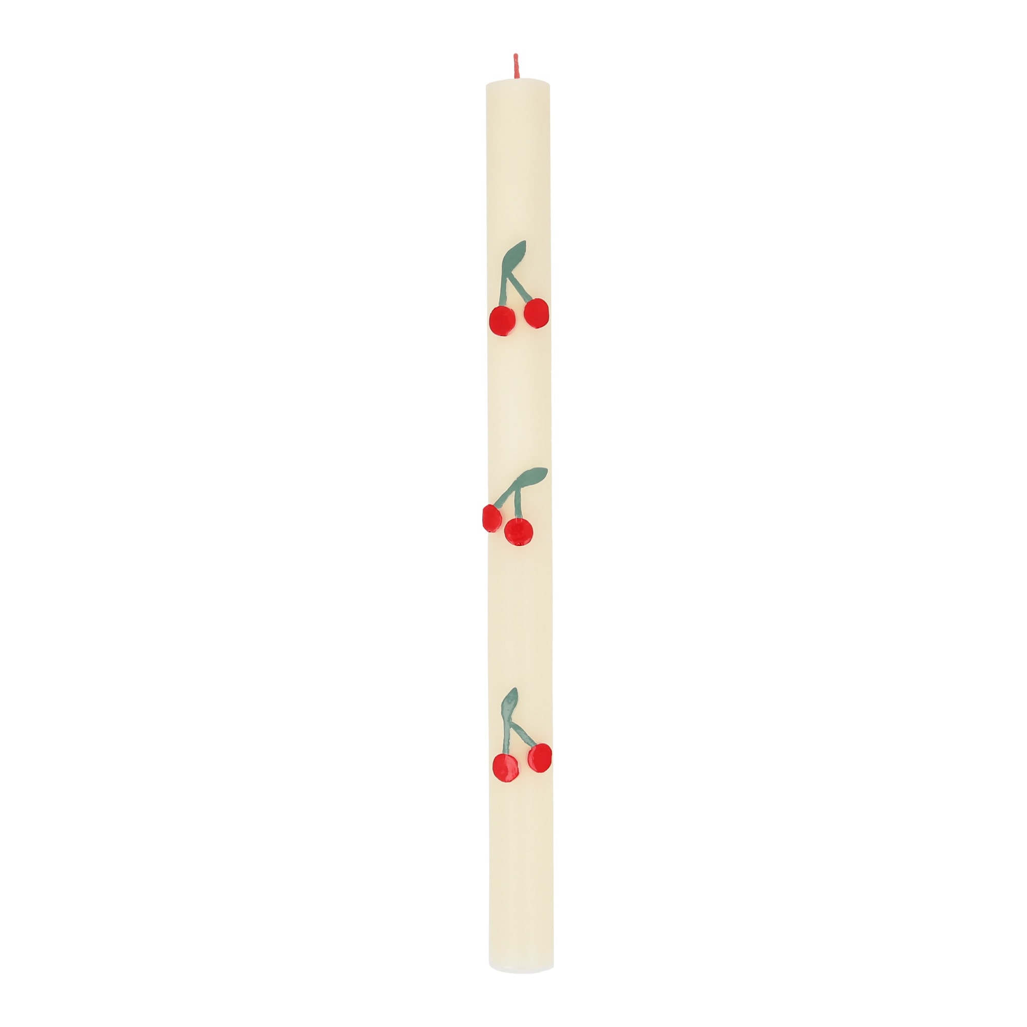 Cherry Table Candles - Kiraz Desenli Şamdan Mumu - 2 Adet
