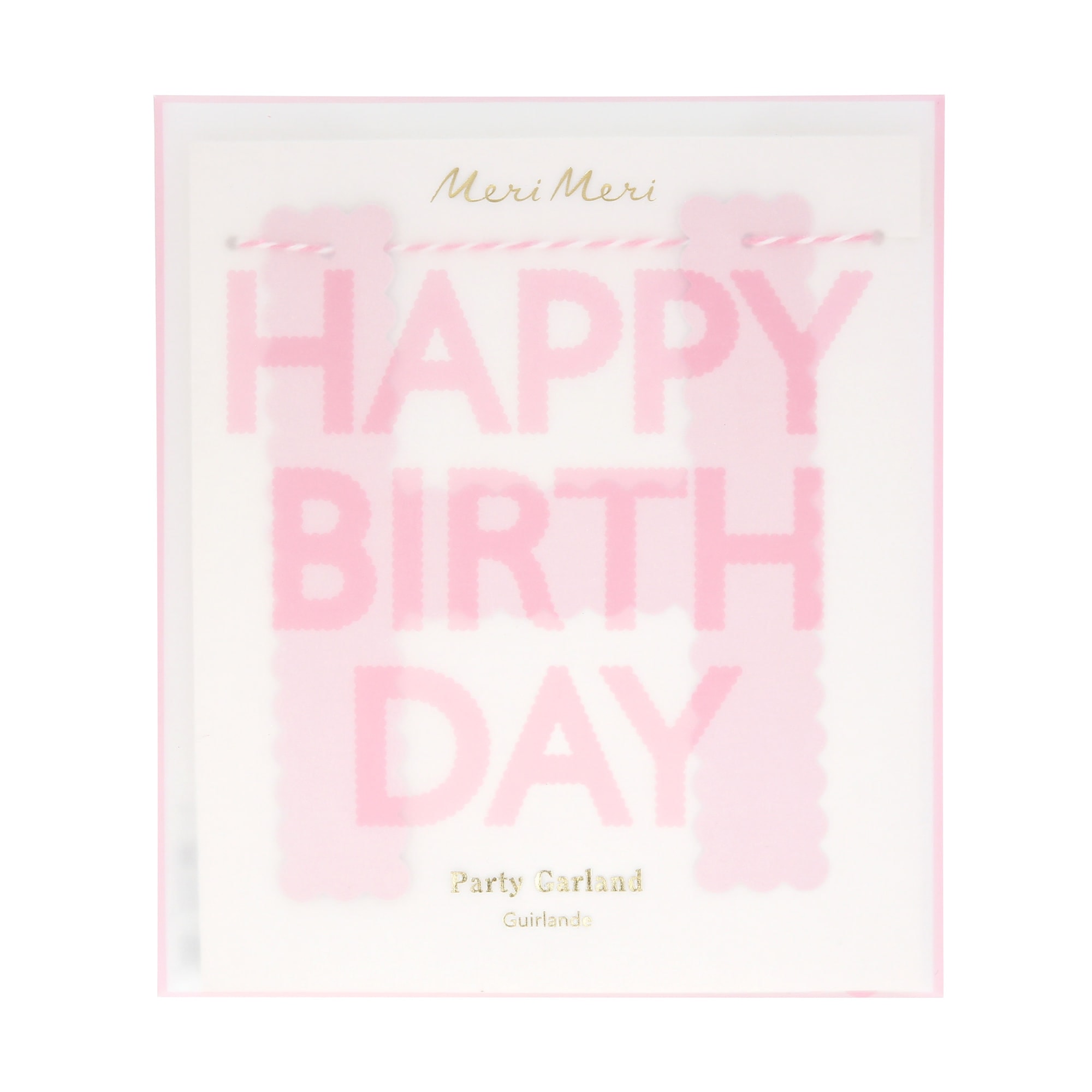 Pembe Happy Birthday Asılan Süs