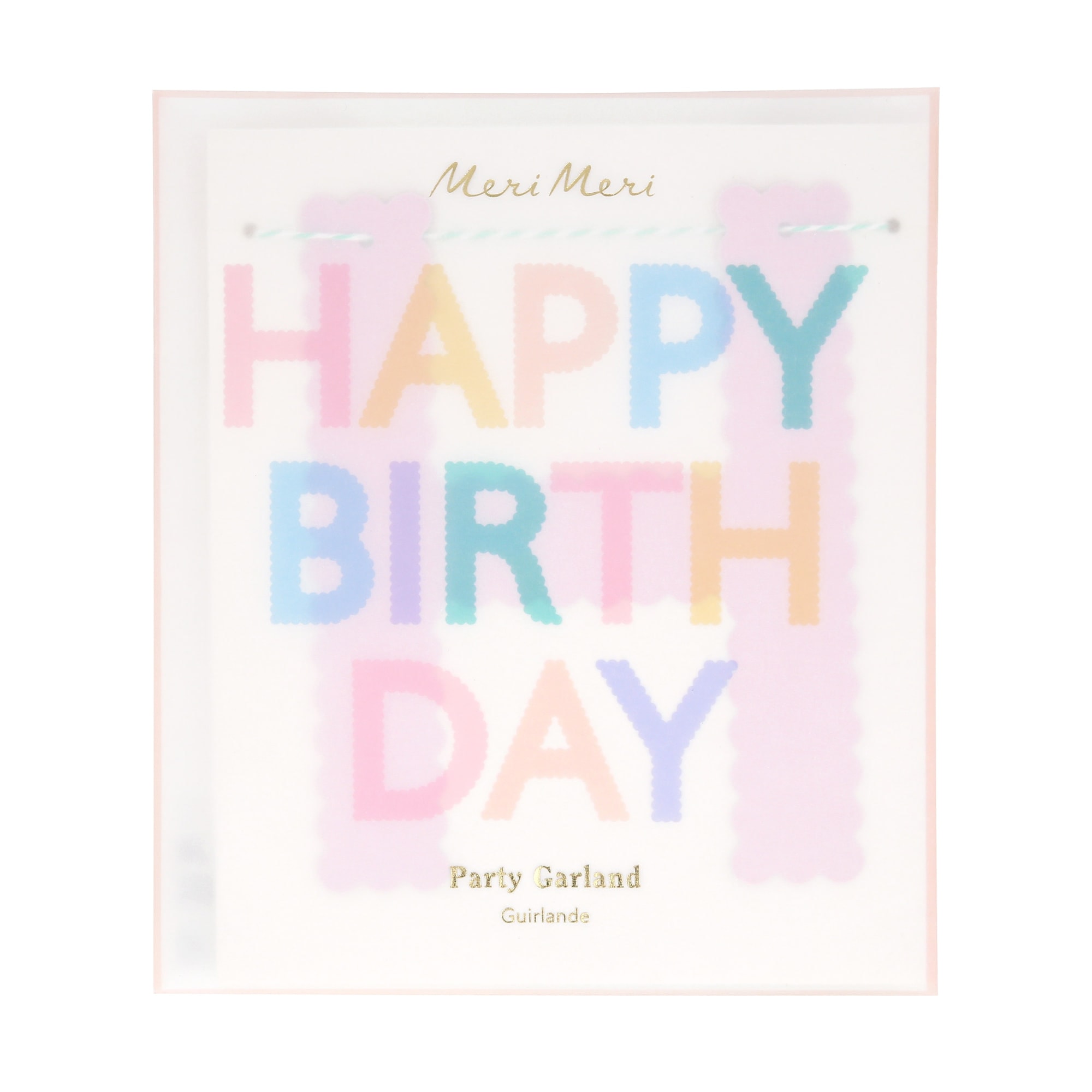 Tırtıklı Pastel Happy Birthday Asılan Süs