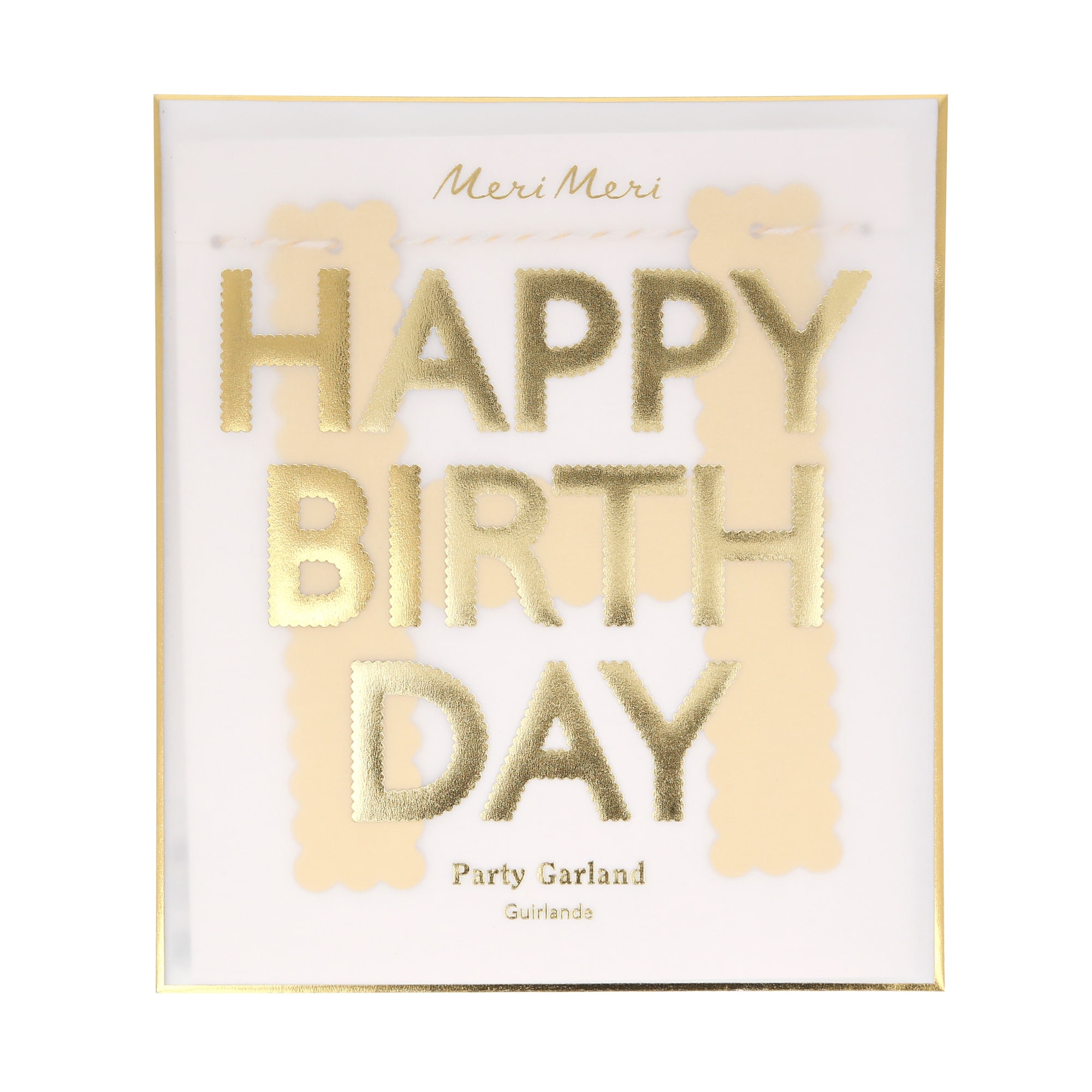 Altın Varaklı Happy Birthday Asılan Süs