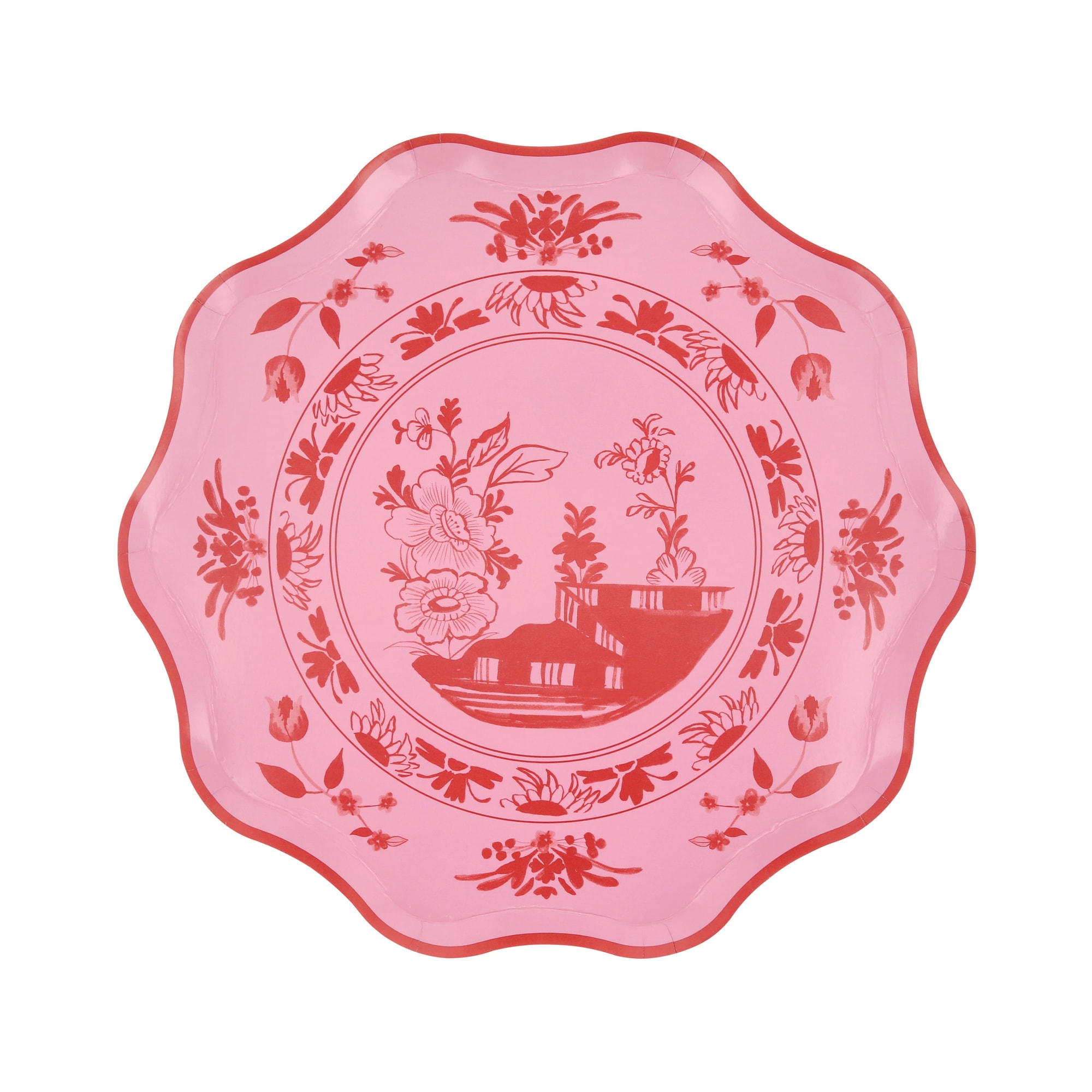 Pembe Vintage Botanik Tabaklar - M - 8 Adet