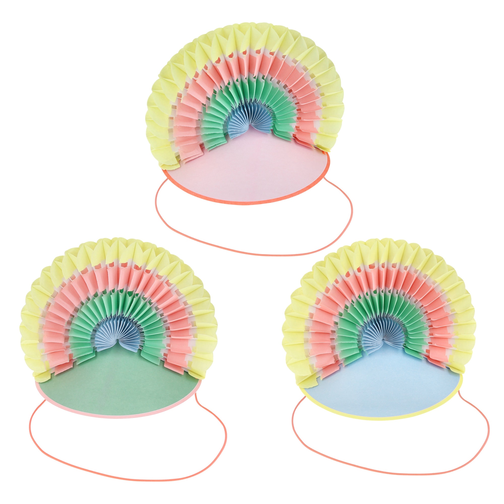 Charm Party Rainbow Party Hats - Charm Parti Gökkuşağı Parti Şapkaları - 6 Adet