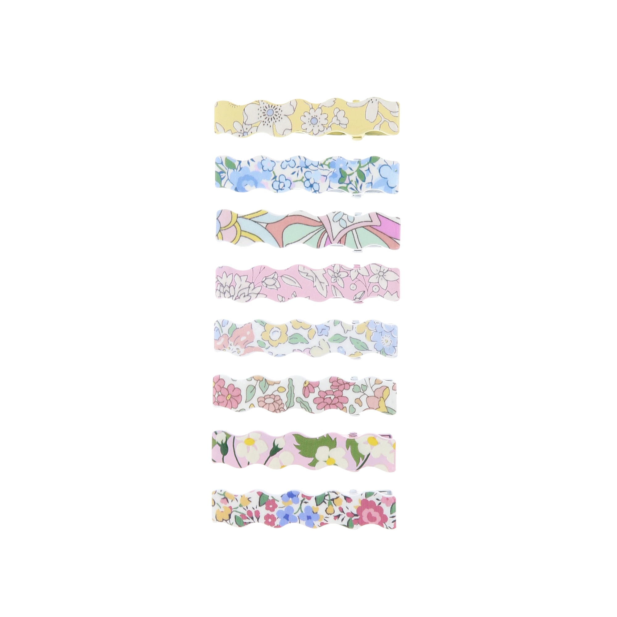 Meri Meri x Liberty Wavy Hair Clips - Meri Meri x Liberty Dalgalı Saç Tokaları - 8 Adet