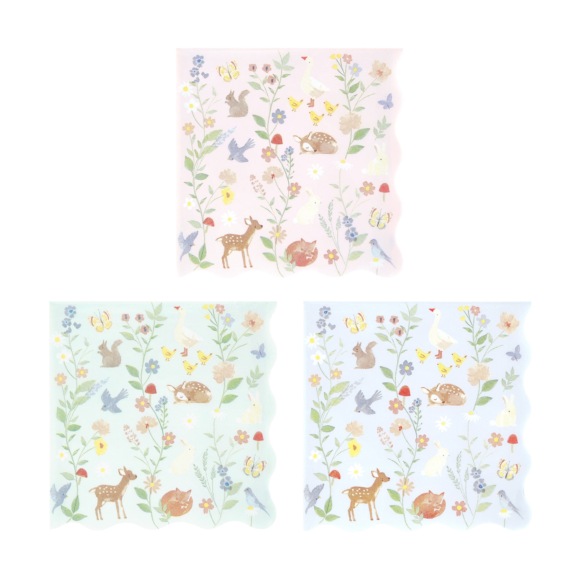 Little Animals Large Napkins - Minik Hayvanlar Peçeteler - L - 16 Adet