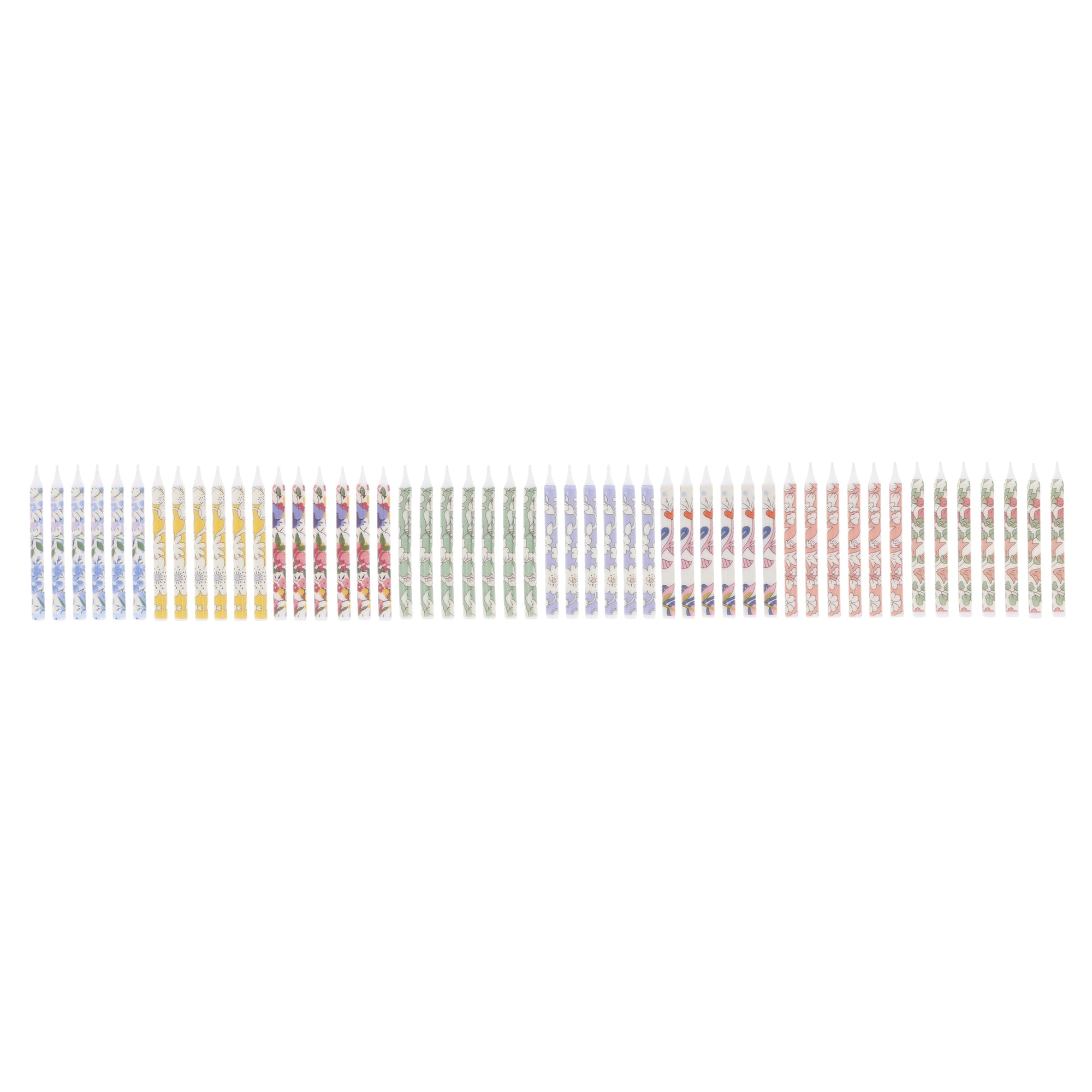 Meri Meri x Liberty Mini Candles - Meri Meri x Liberty Mini Mumlar - 50 Adet
