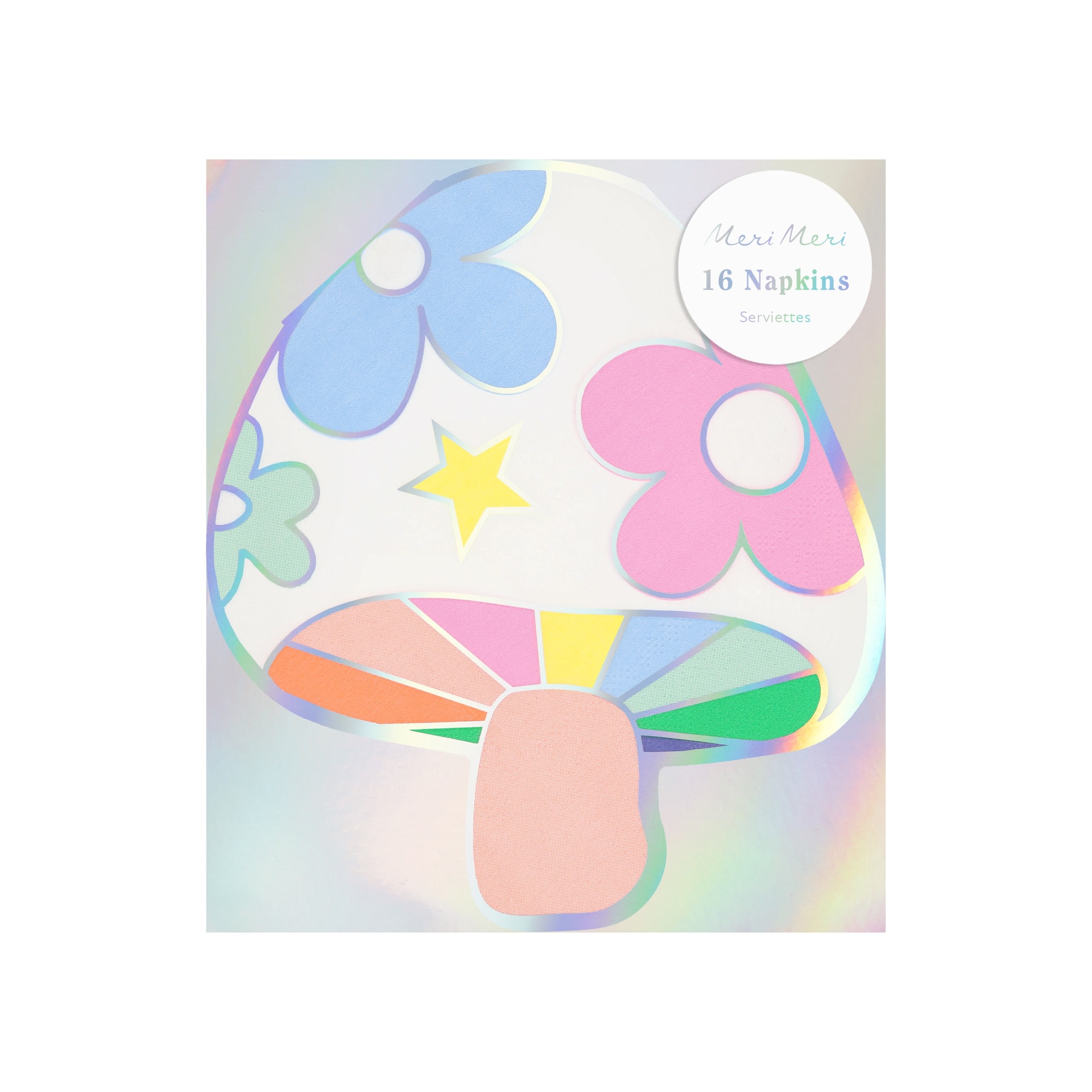 Groovy Mushroom Napkins - Modern Mantar Desenli Peçeteler - 16 Adet