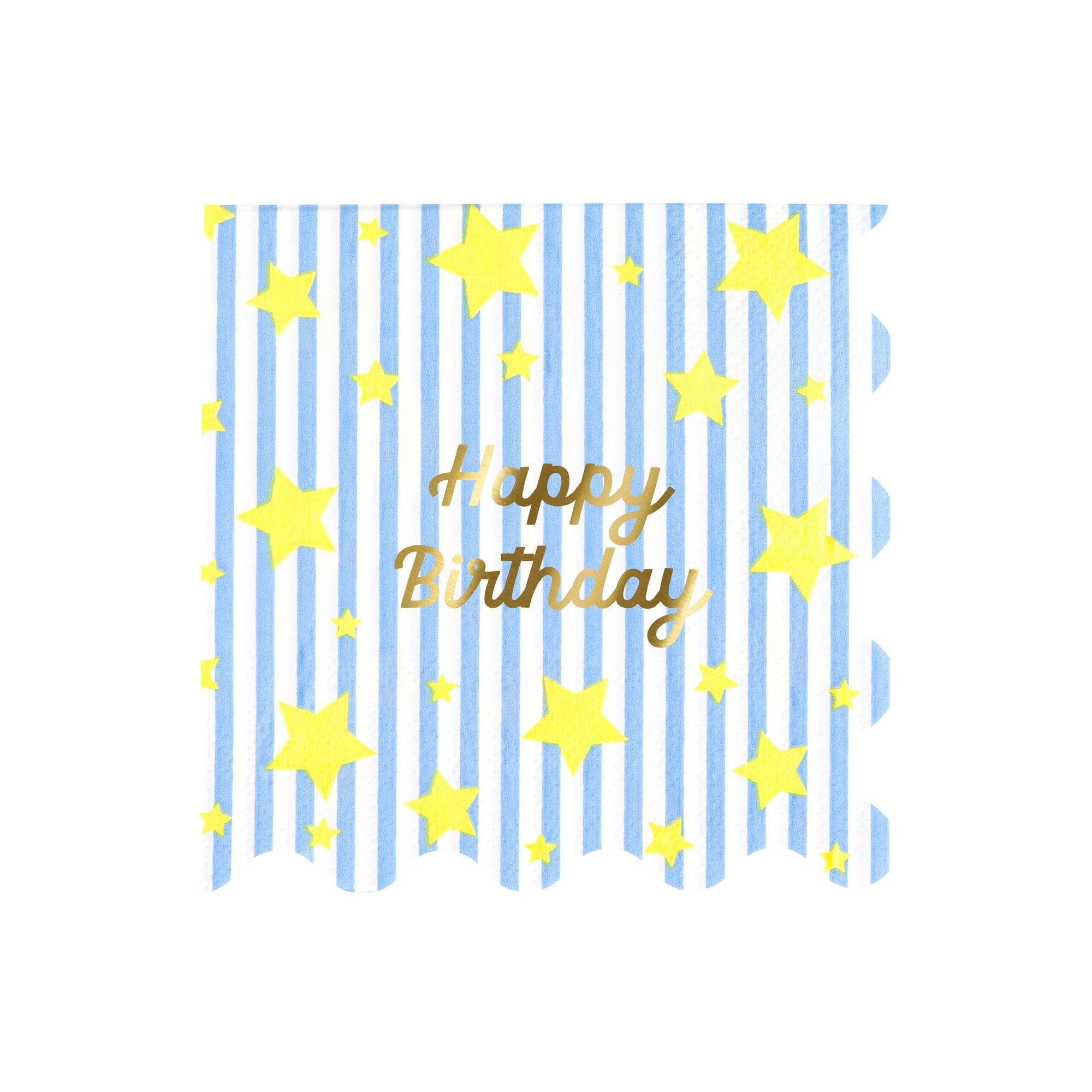 Bright Star Happy Birthday Large Napkins - Parlak Yıldız Happy Birthday Peçeteler - L - 16 Adet
