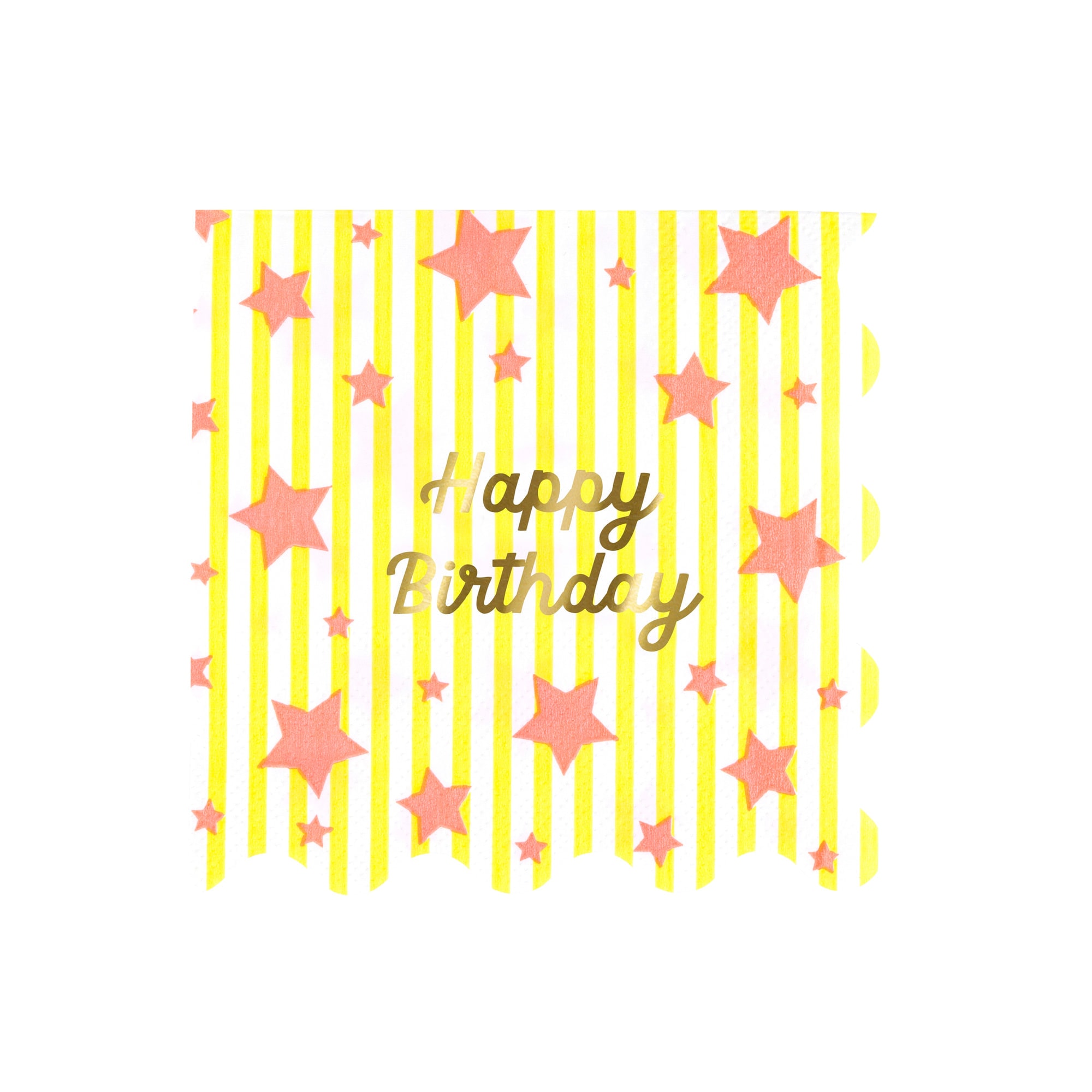 Bright Star Happy Birthday Large Napkins - Parlak Yıldız Happy Birthday Peçeteler - L - 16 Adet