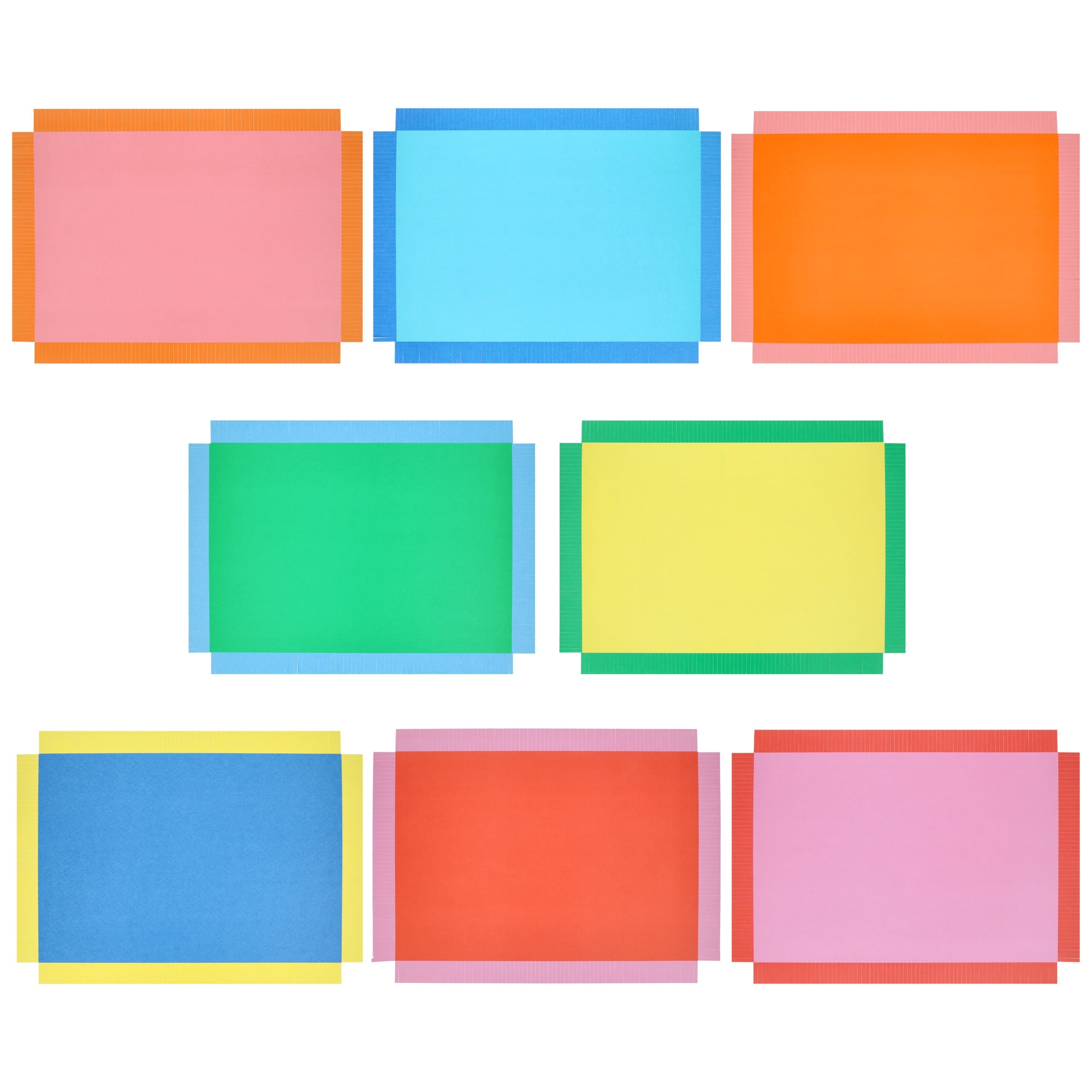 Bright Fringed Paper Placemats - Renkli Saçaklı Kağıt Sofra Altlıkları - 12 Adet
