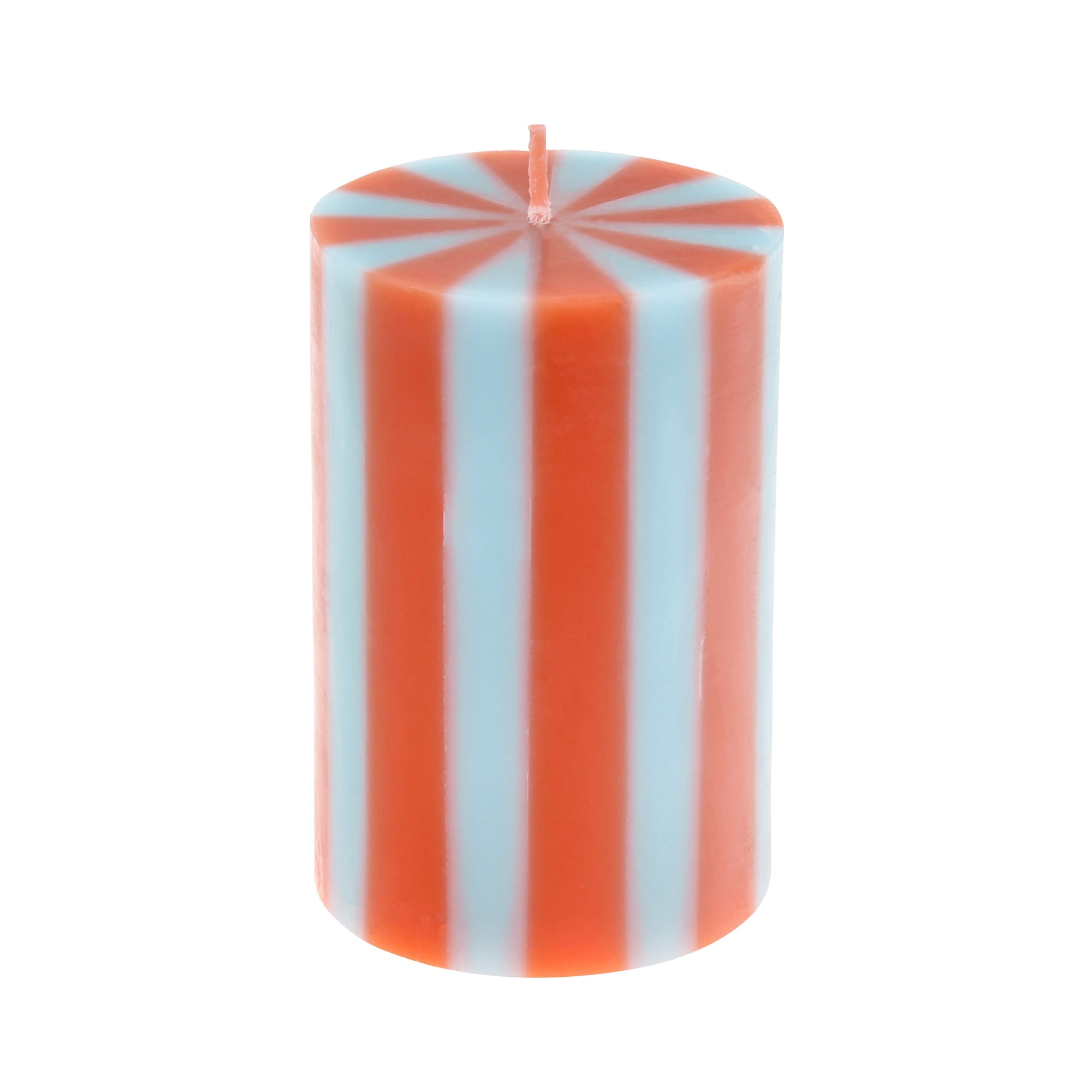 Bright Striped Pillar Candles - Parlak Çizgili Sütun Mumlar - 5 Adet
