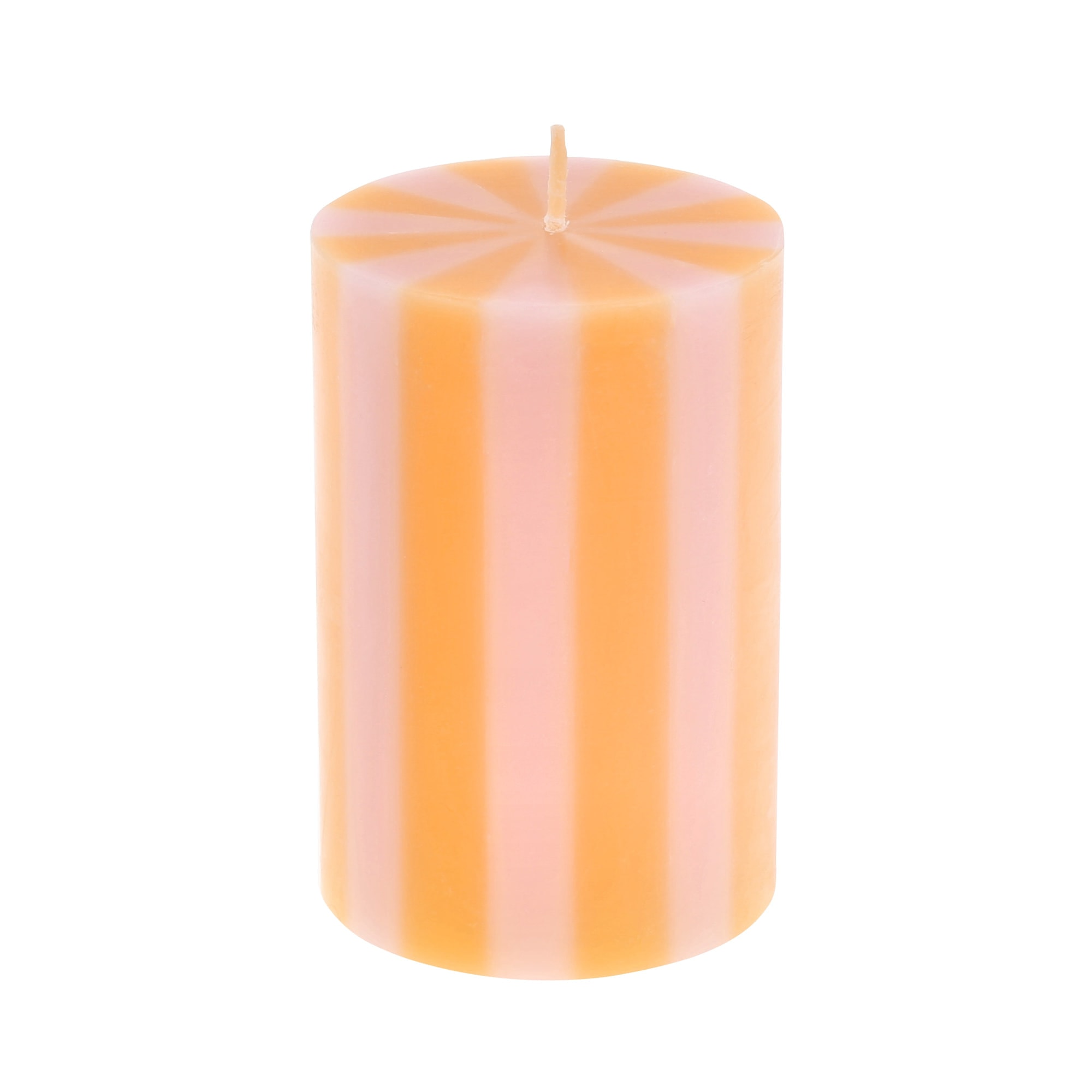 Bright Striped Pillar Candles - Parlak Çizgili Sütun Mumlar - 5 Adet