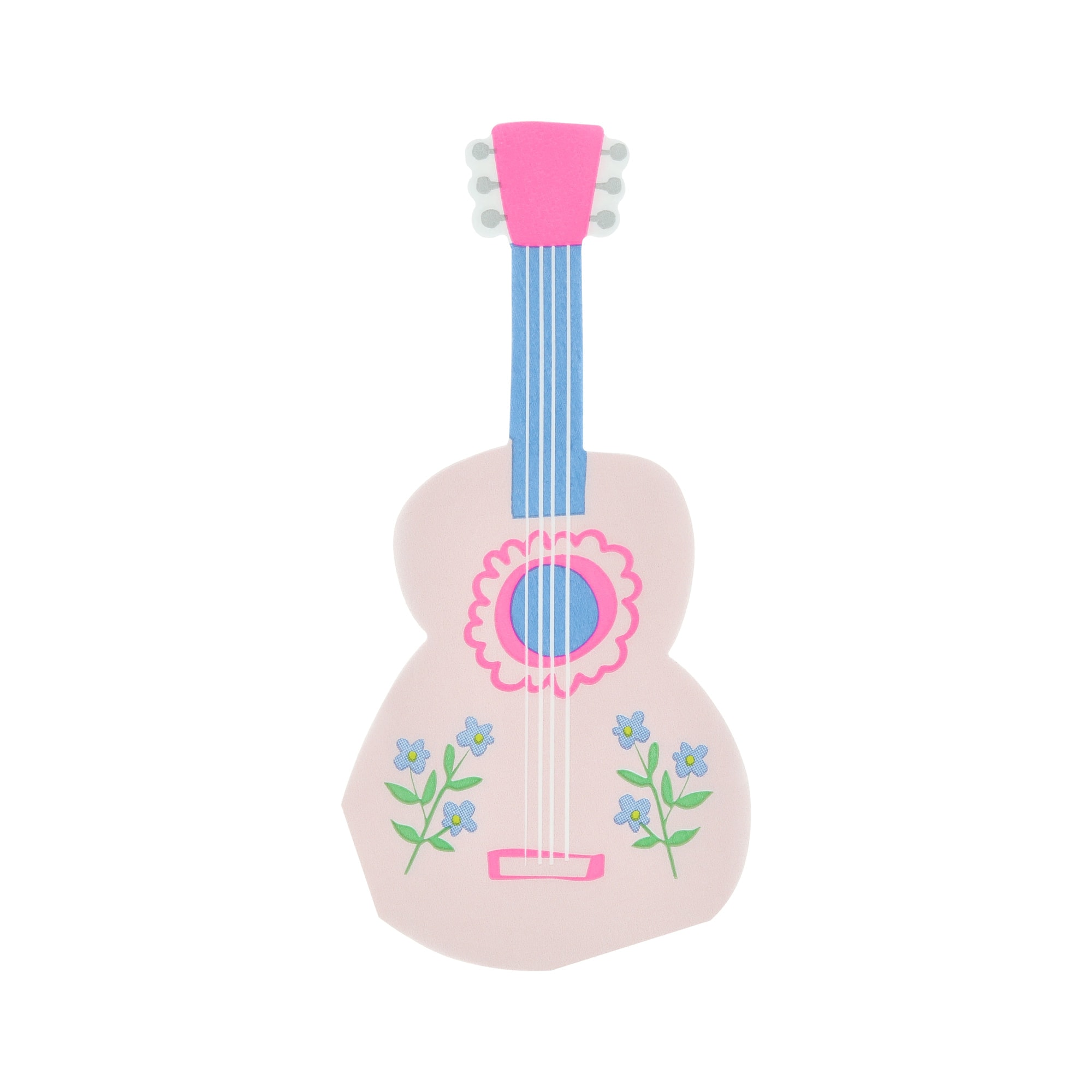 Pink Guitar Shaped Napkins - Pembe Gitar Şekilli Peçeteler - 16 Adet