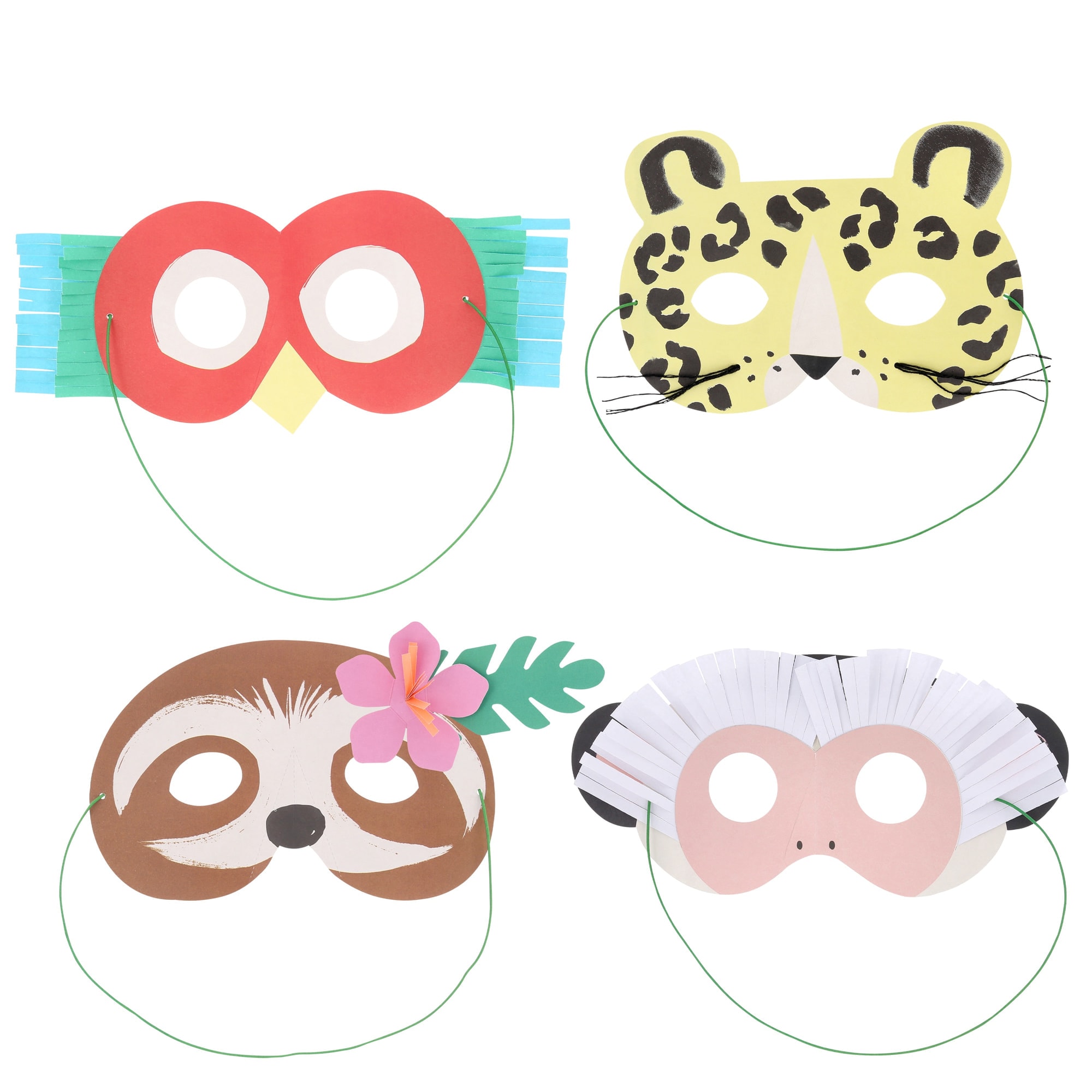 Jungle Jamboree Party Masks - Jungle Jamboree Parti Maskeleri - 8 Adet