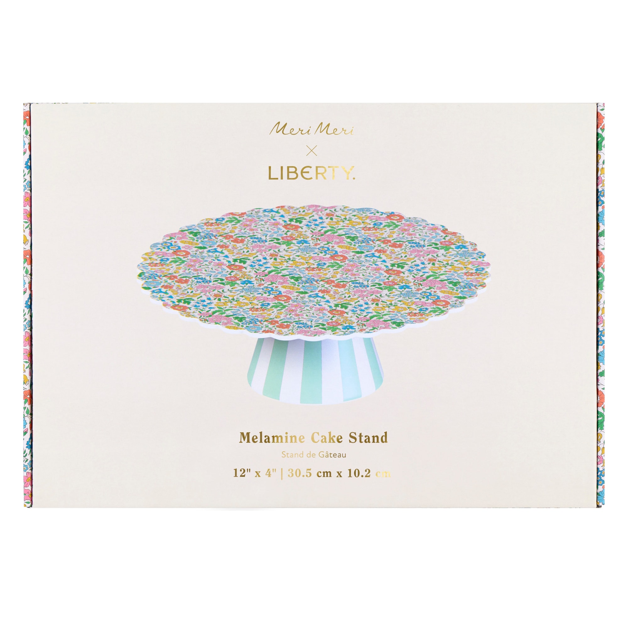 Meri Meri x Liberty Garden Party Reusable Cake Stand - Meri Meri x Liberty Bahçe Partisi Tekrar Kullanılabilir Pasta Standı