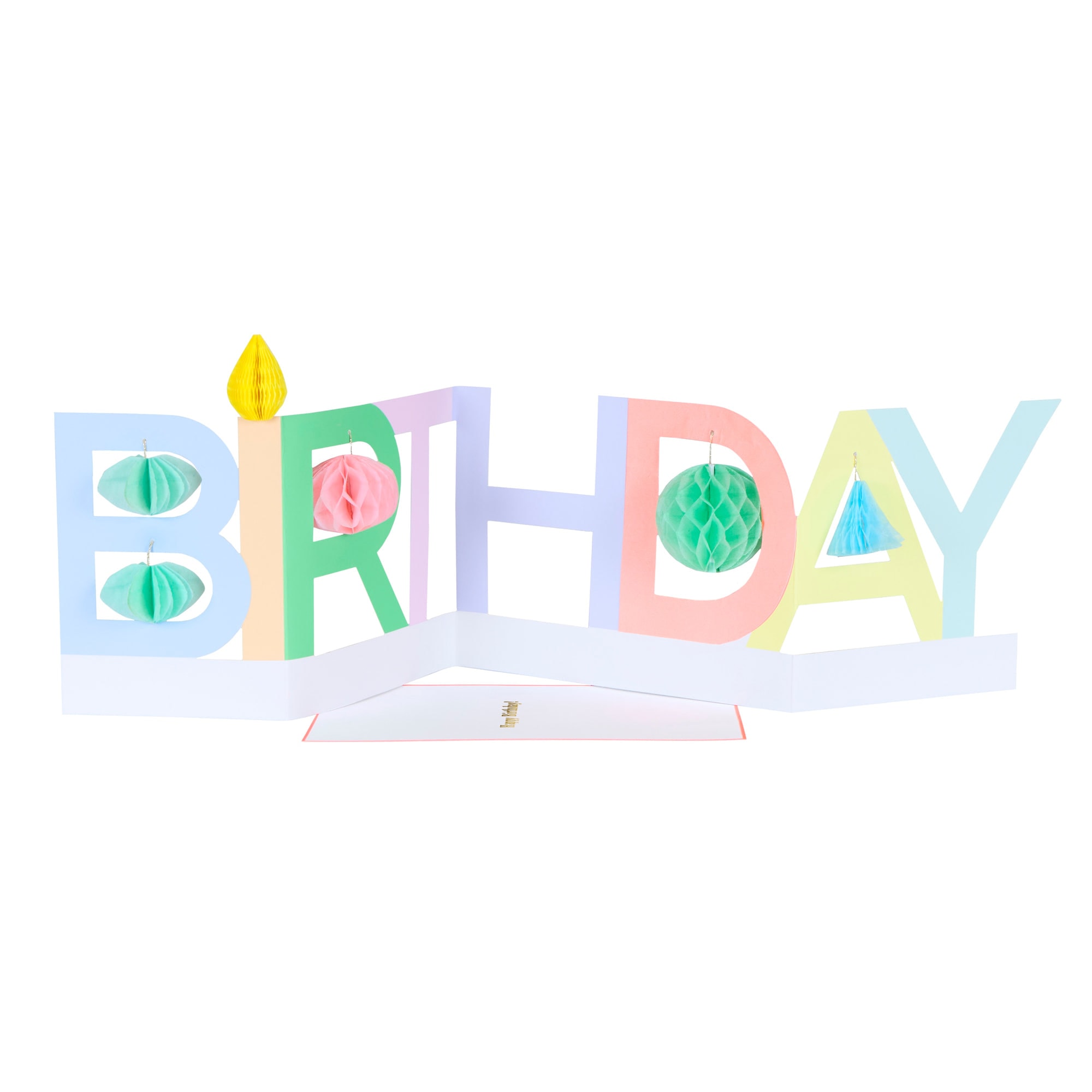 Honeycomb Birthday Concertina Card - Petek Doğum Günü Tebrik Kartı