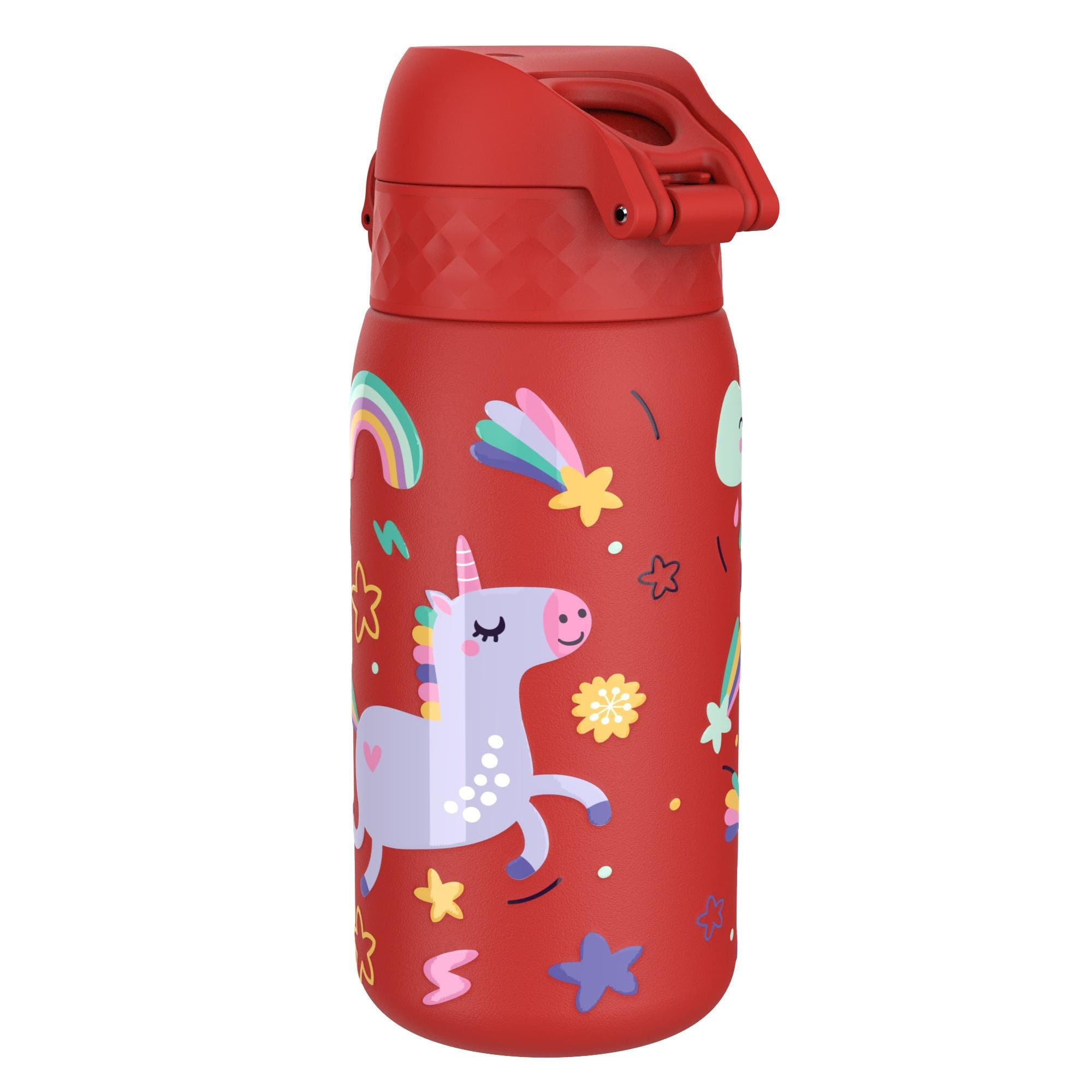 Paslanmaz Çelik Çocuk Suluk - Kırmızı Unicorn - 400 ml - Sızdırmaz