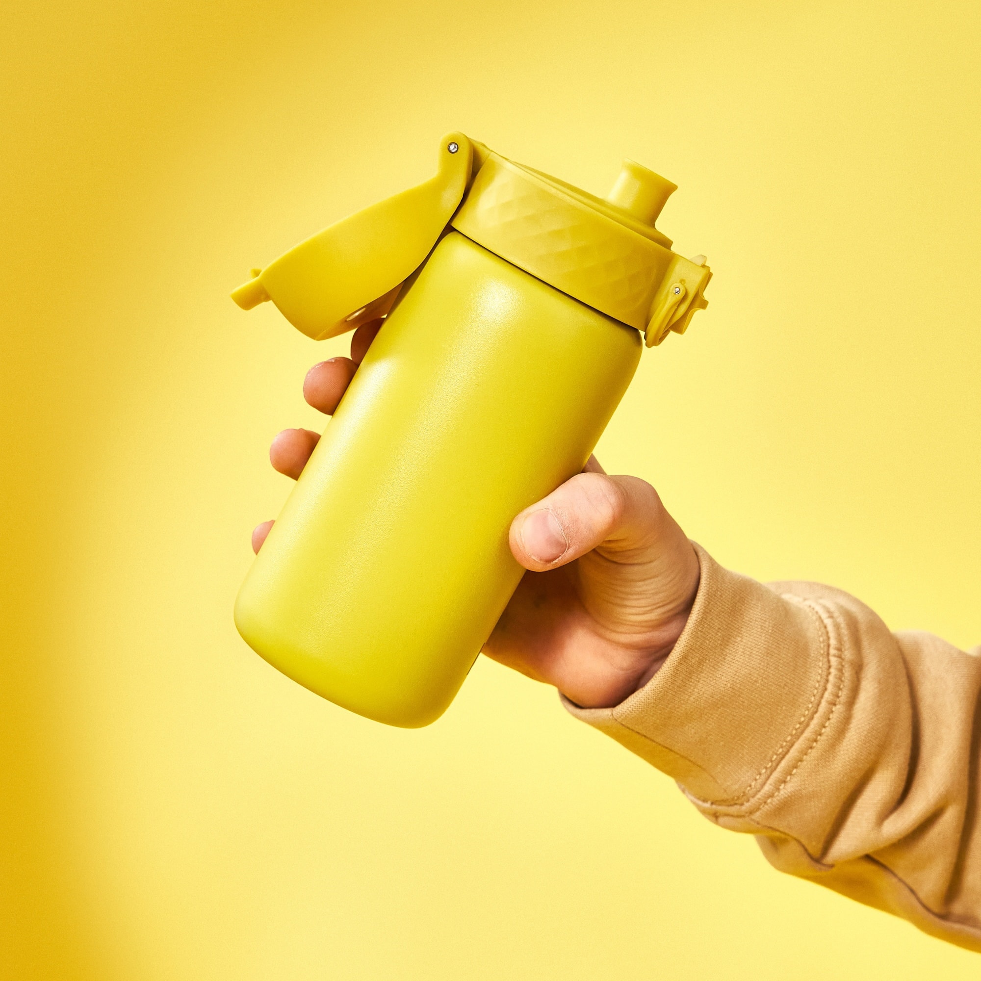 Paslanmaz Çelik Çocuk Suluk - Sarı - 400 ml - Sızdırmaz