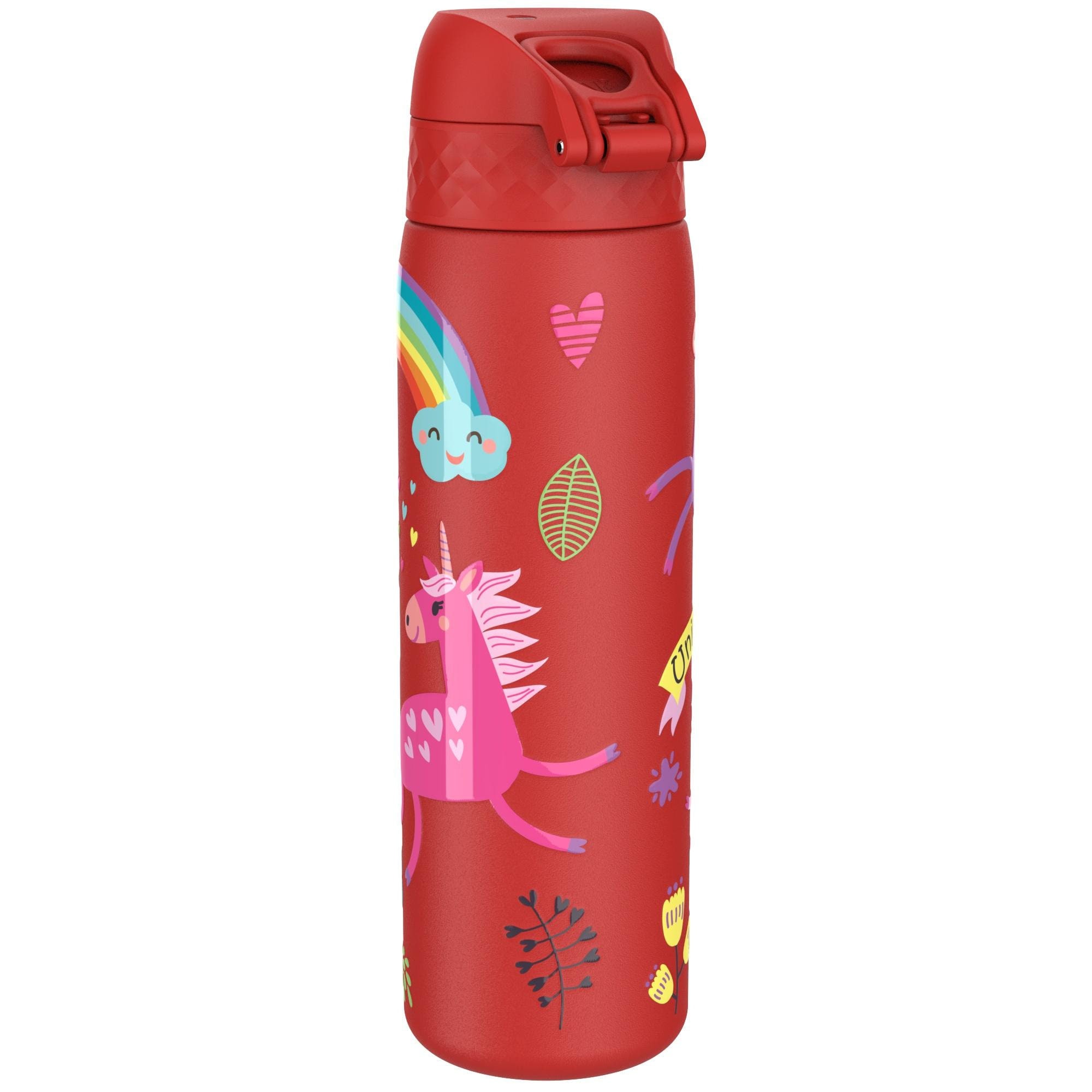 Paslanmaz Çelik İnce Suluk - Kırmızı Unicorn - 600 ml - Sızdırmaz
